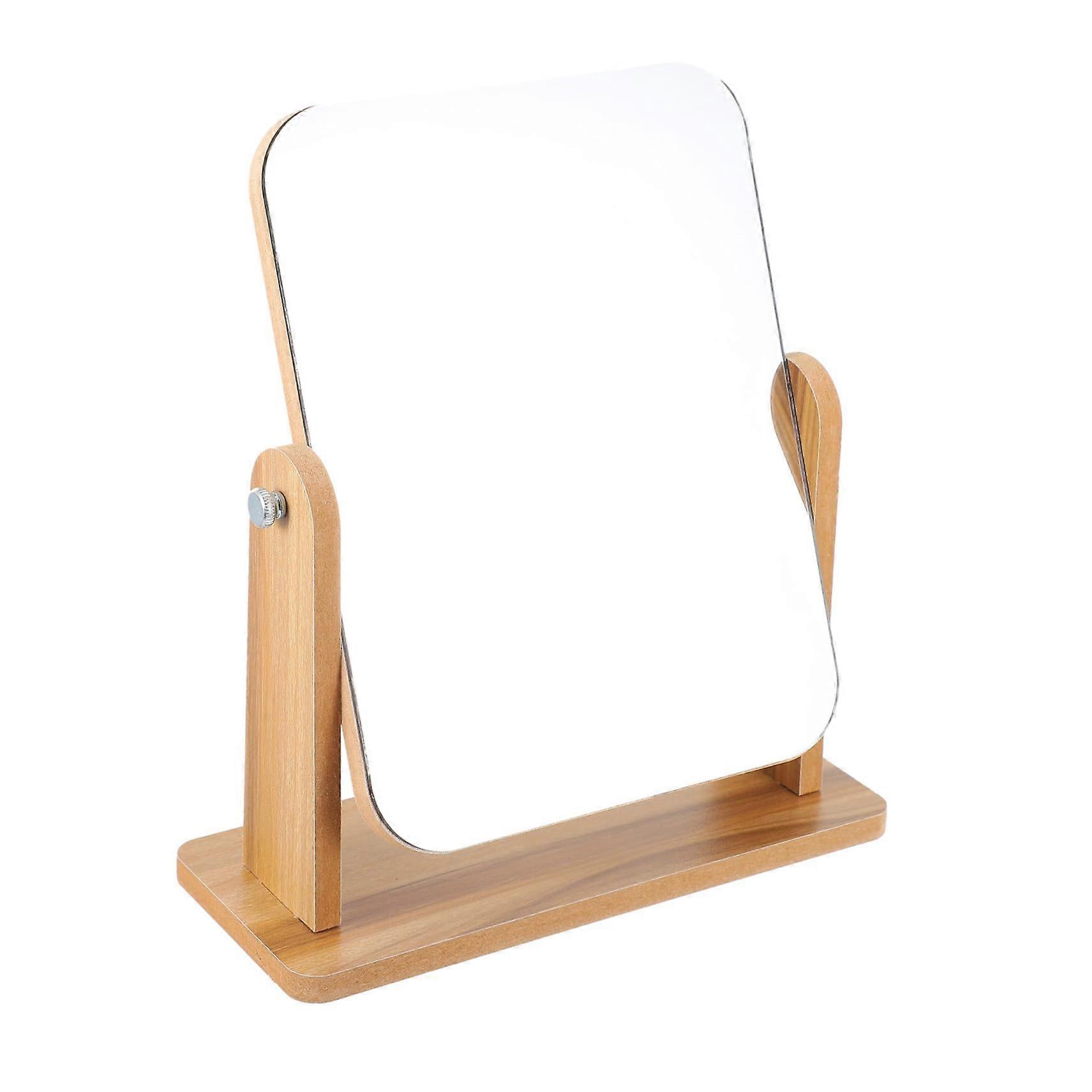 Vanity Makeup Mirror 360° Rotating Vintage Wooden Table Mirror for Cosmetic Use