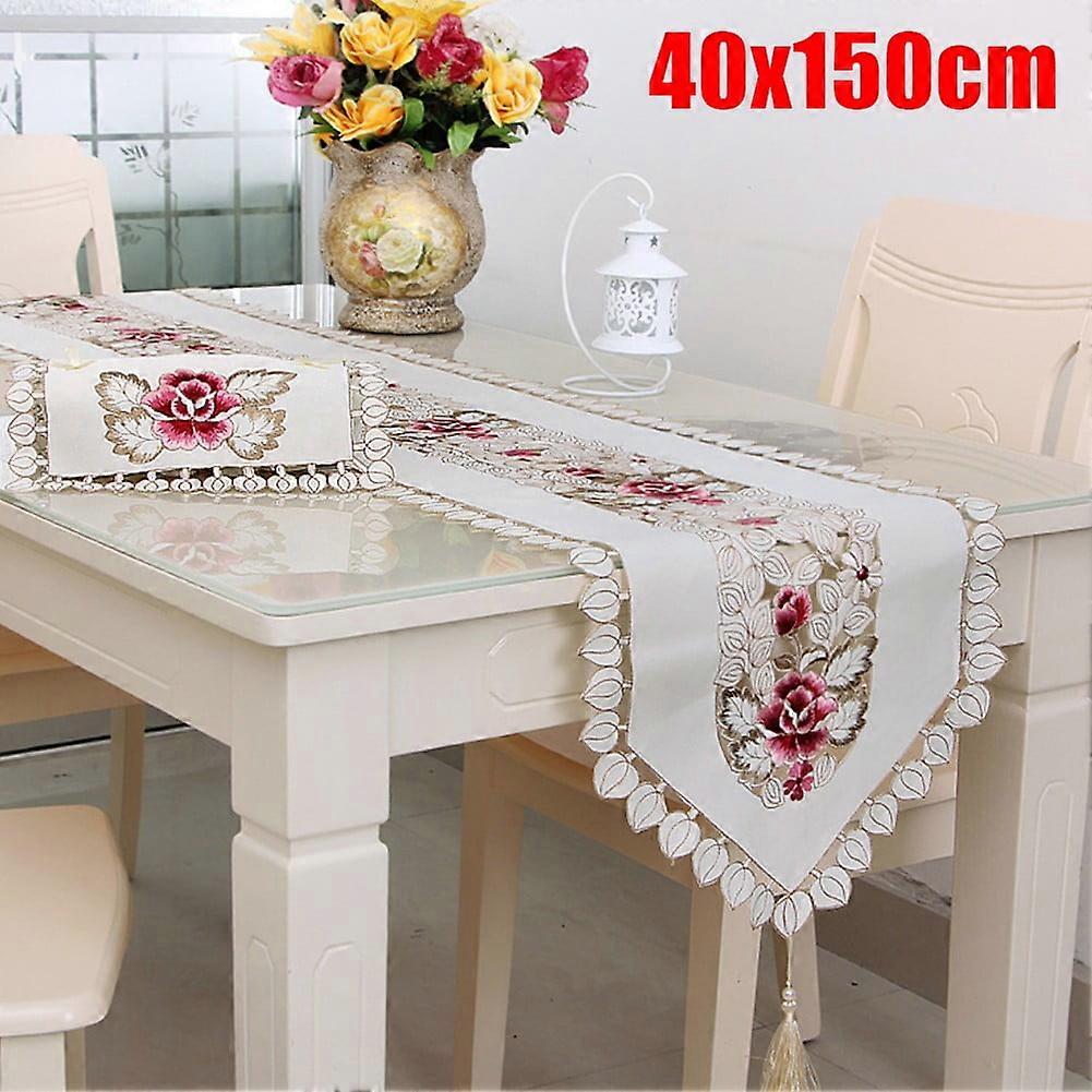 Embroidered Tablecloth Lace Table Cloth Rectangle Table Runner For Party Kitchen