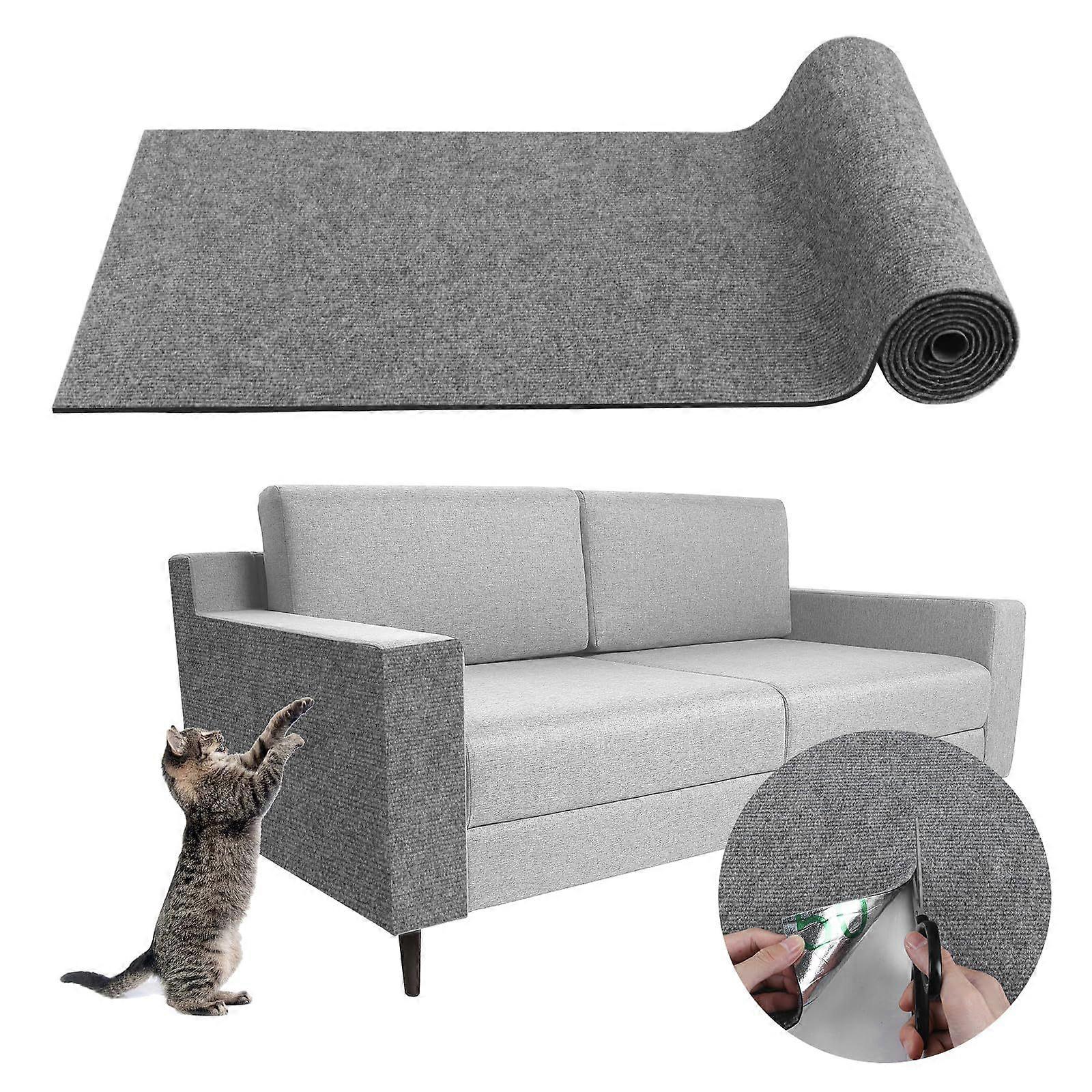 Selbstklebend Kratzpads FüR Katzen Kratzteppich Wand,Kratzmatte FüR Sofa Grau·