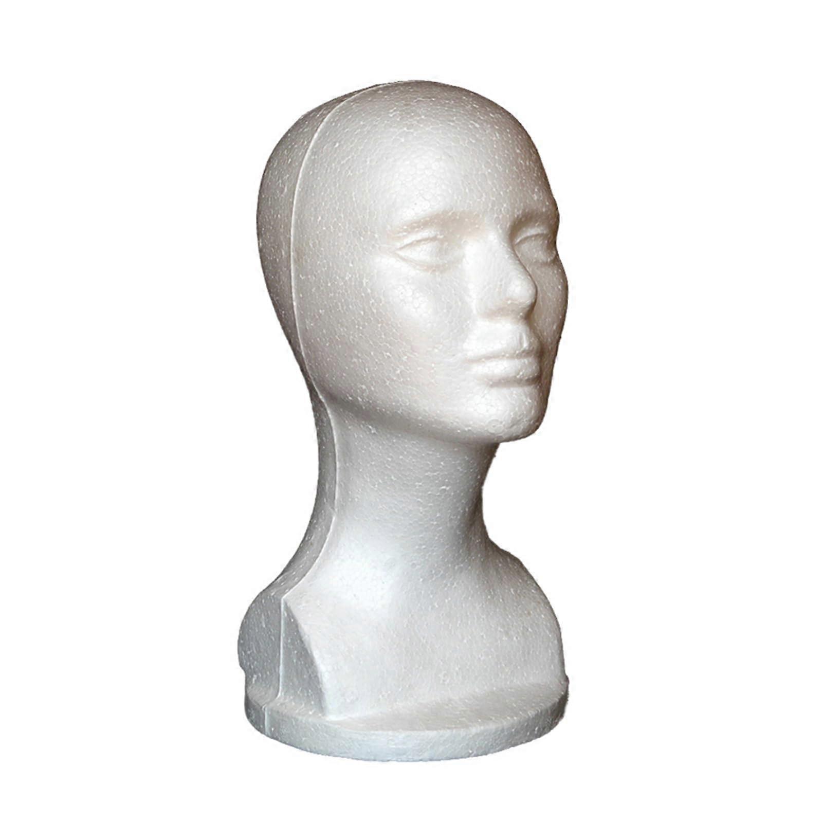 Foam Mannequin Head Wig Stand Model for Wigs Hats Salon Styling Practice and Home Display