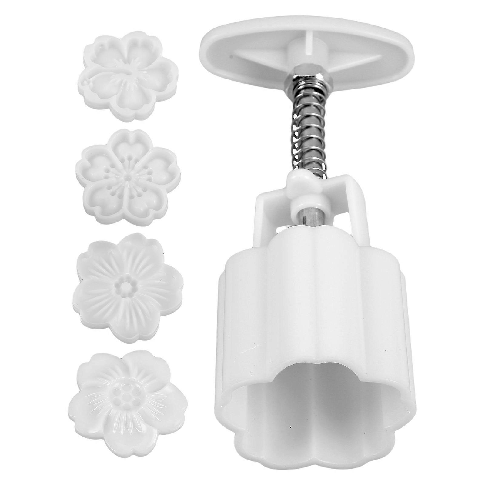 Flower Mooncake Mold Hand Press Mooncake Mold for Baking 1Set