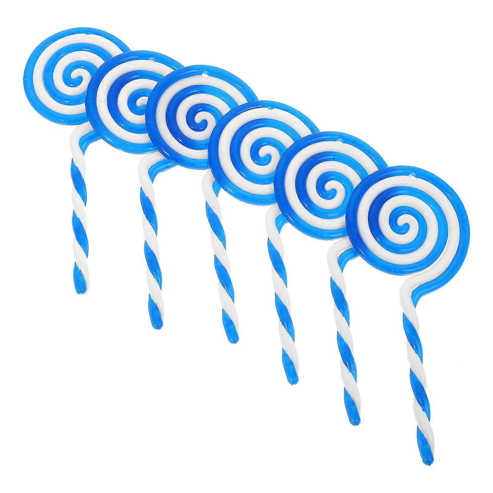 Simulation Lollipop Prop Blue PP Material for Decoration with 24Pcs
