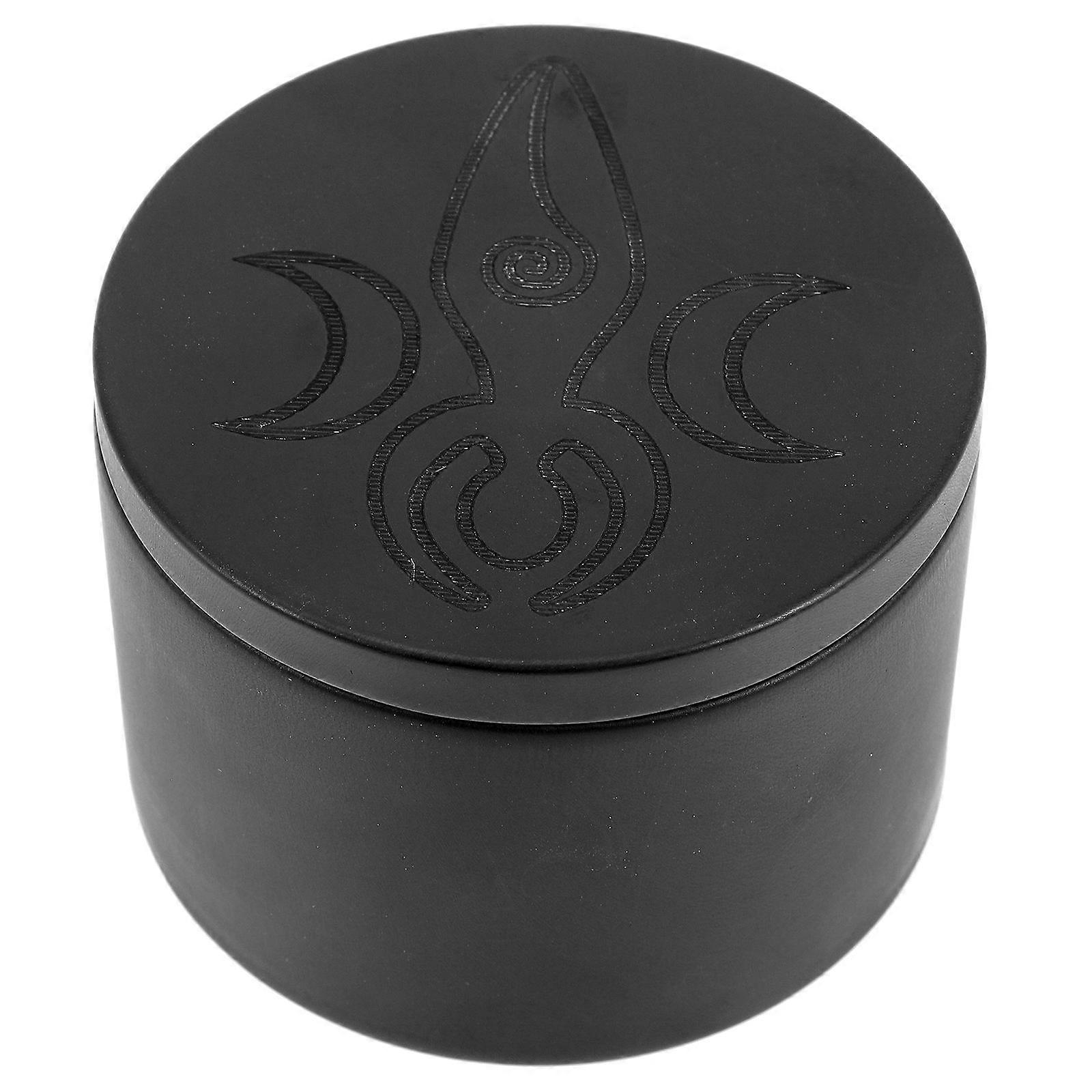 Moon Pattern 4Pcs Black Jar Ideal For Tea Storage 8X6CM Moisture-proof Design For Creative Purposes