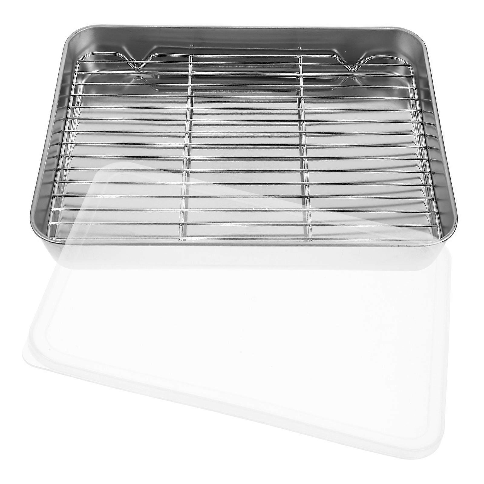 Roasting Pan Stainless Steel with Rack for Cooking Use Kitchen Baking