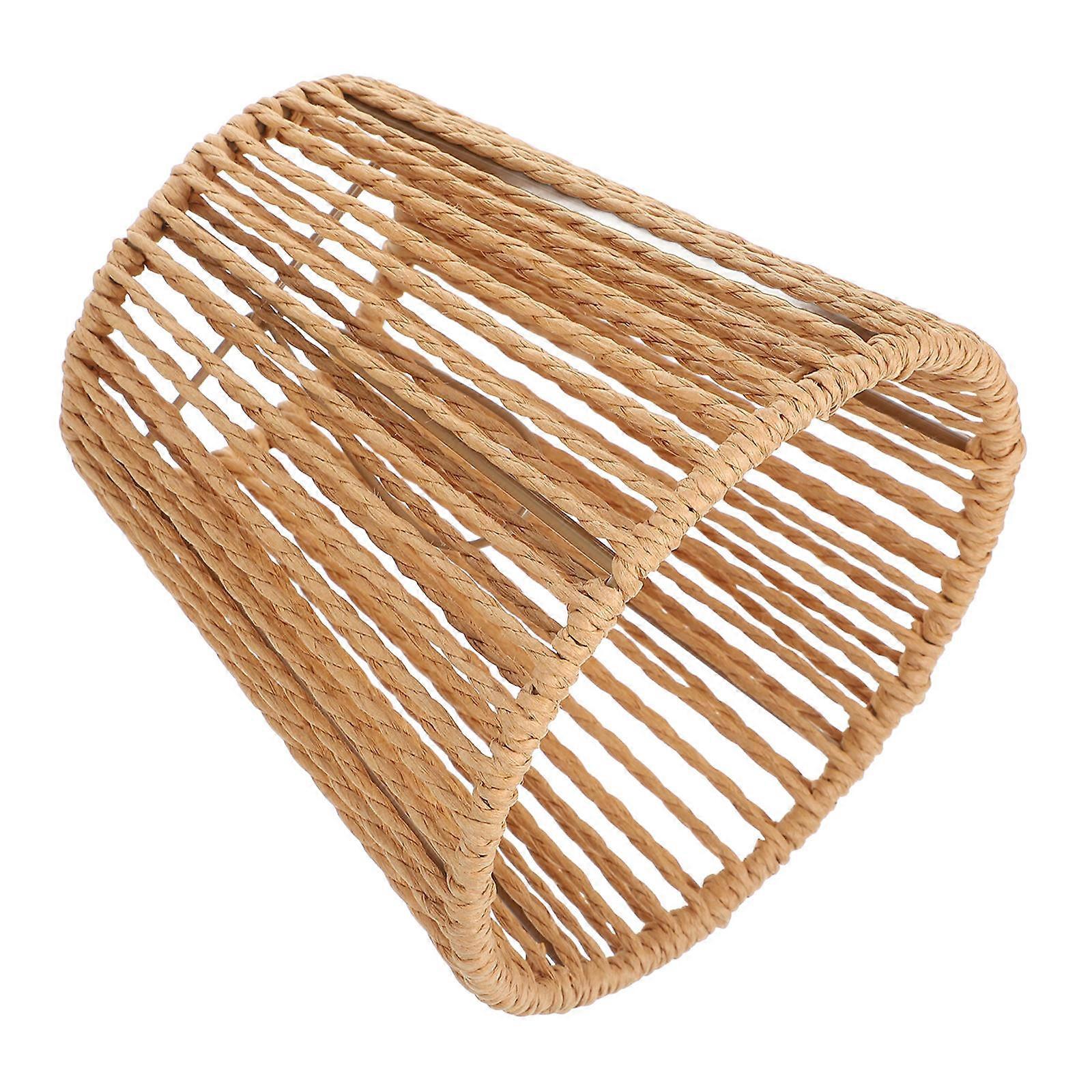 Striped Paper Rope Lampshade for Ceiling Lamp Replacement Rustic Cover