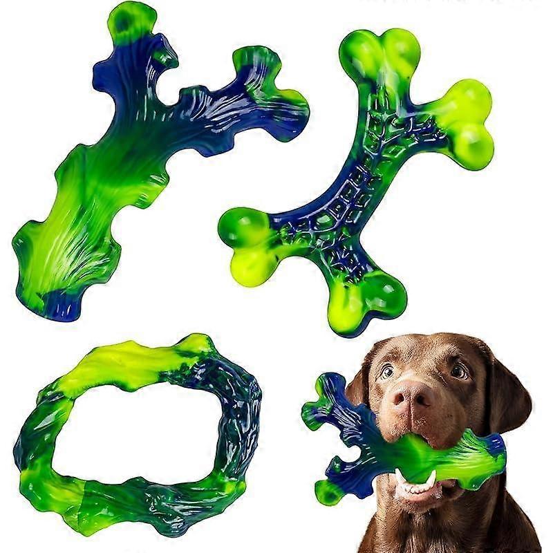 Tough Dog Toys for Aggressive Chewers 3 Pack, Indestructible Dog Toy for Large Dogs, Bacon Flavored, Keeps Dogs Busy