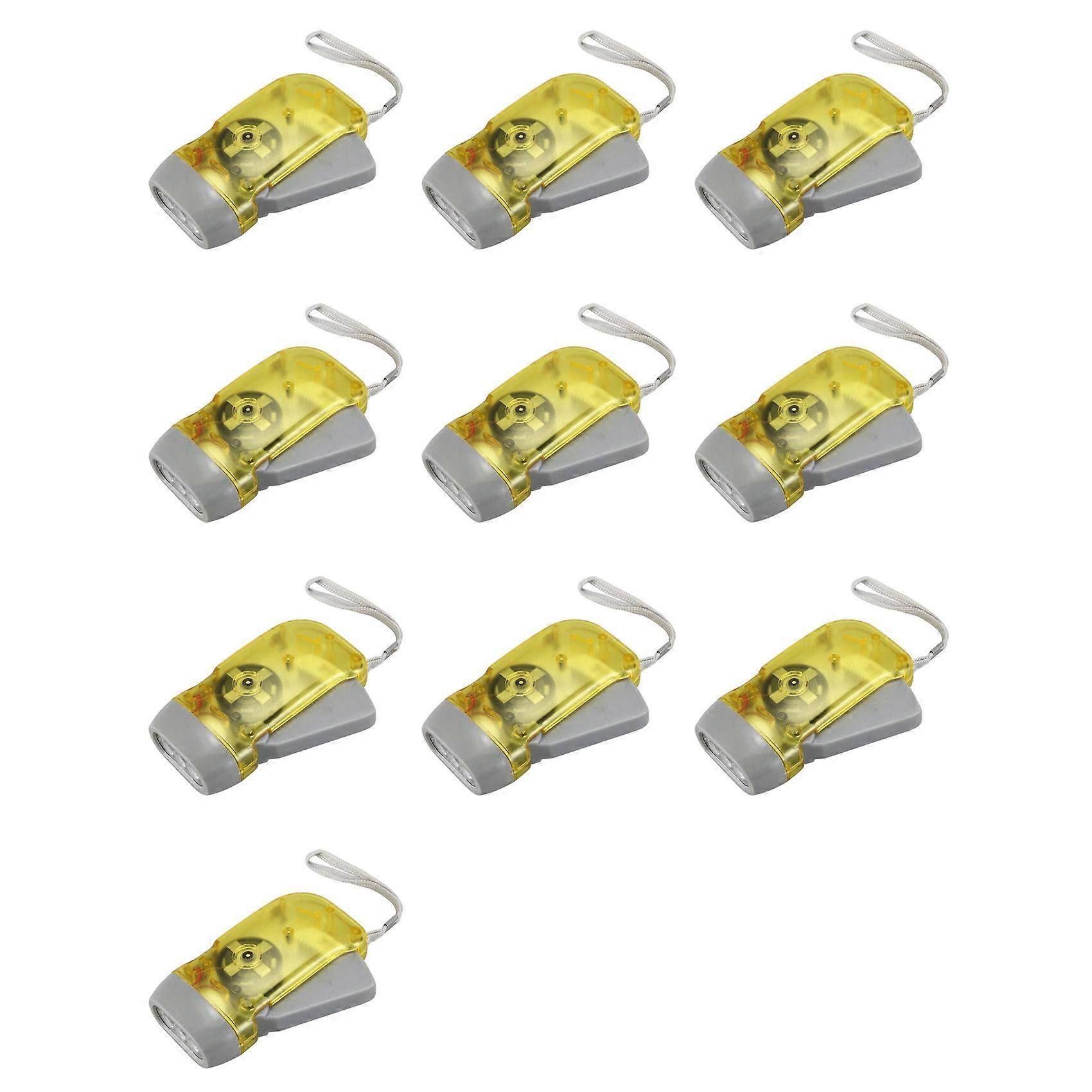 10X 3 LED Dynamo Wind Up Flashlight Torch Light Hand Press Crank NR Camping