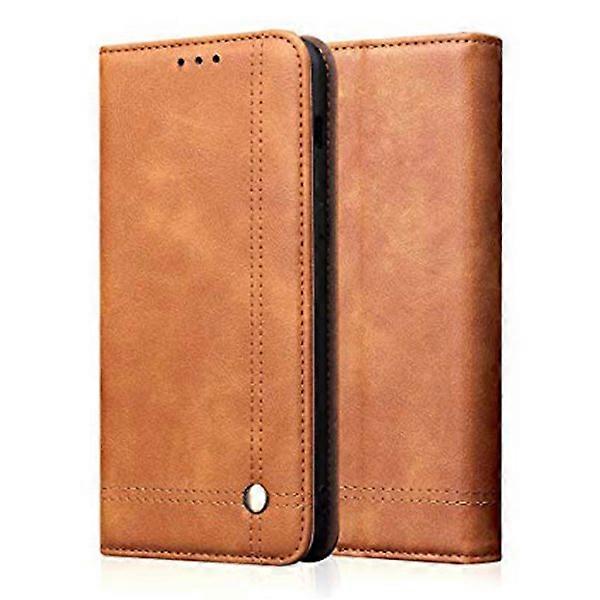 Robust Leman Wallet Case - compatible with Huawei Y6 2019 Light Brown