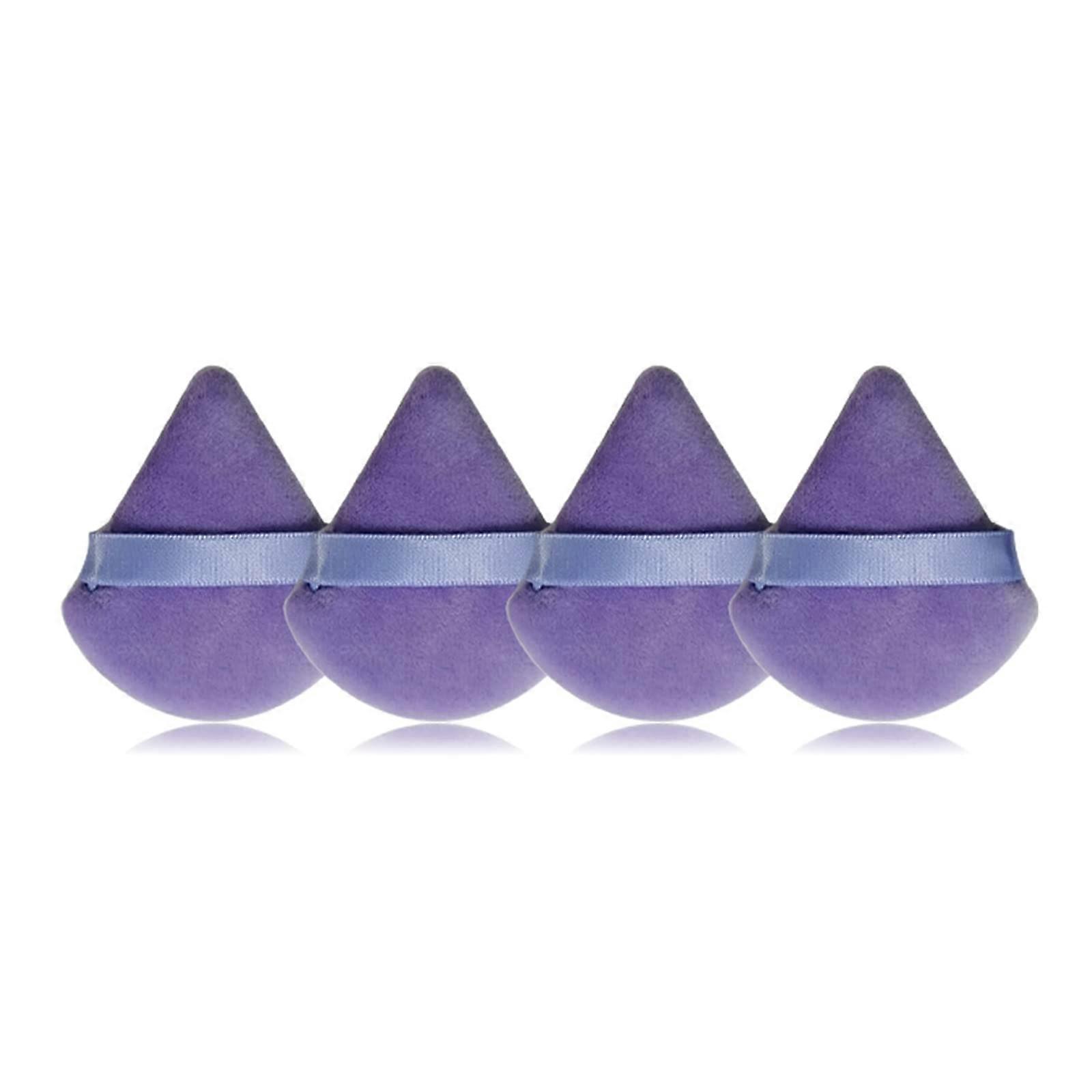 Powder Puff Makeup Sponge Set with Secure Strap Grip, Washable Reusable Triangle Applicator for Face