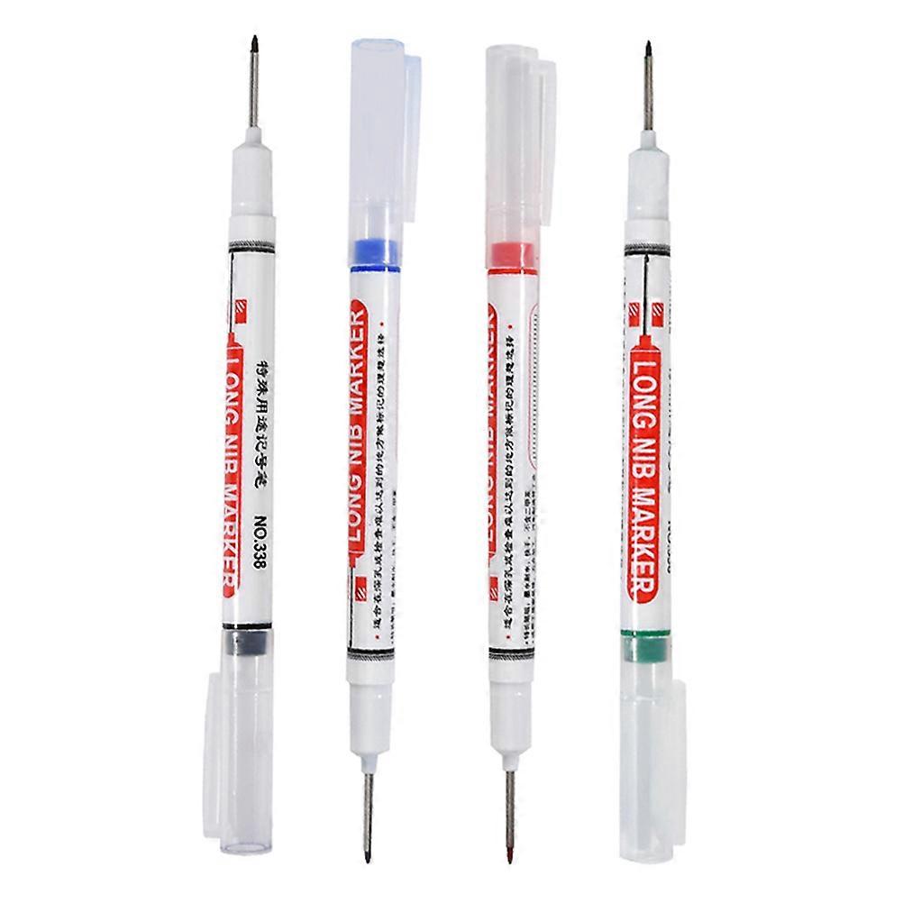 Deep Hole Marker Pens for Carpenter with Fine Tip and Multiple Colors Ideal for Metal Wood Glass