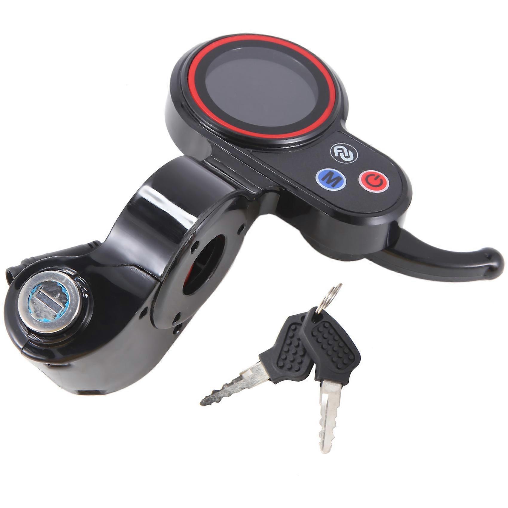 Scooter Parts 6Pin LCD Display with Key for Electric Scooter Display with Locking Instrument Dashboard Accessories Black