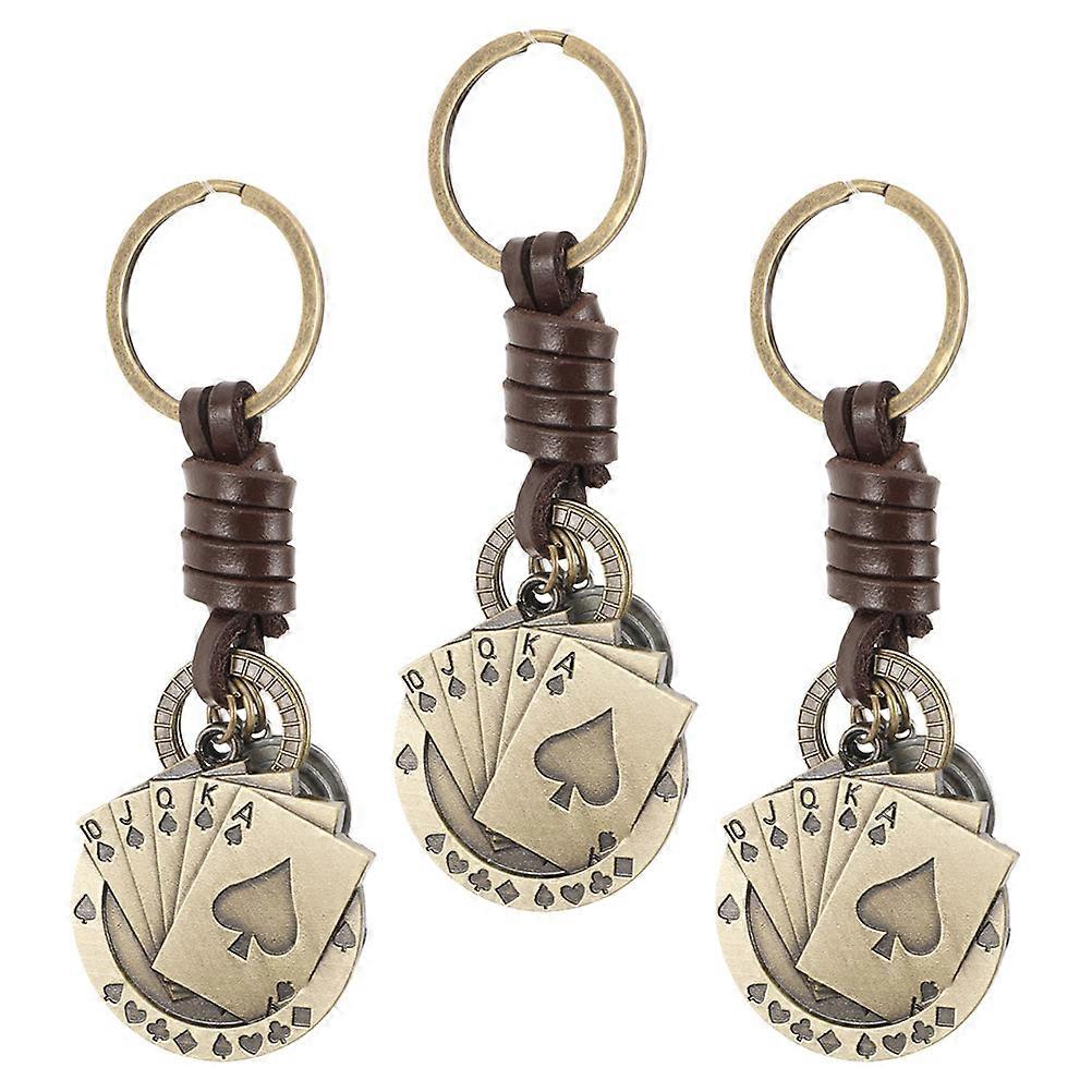 Keychain Playing Cards Pendant for 3Pcs Game Keychain
