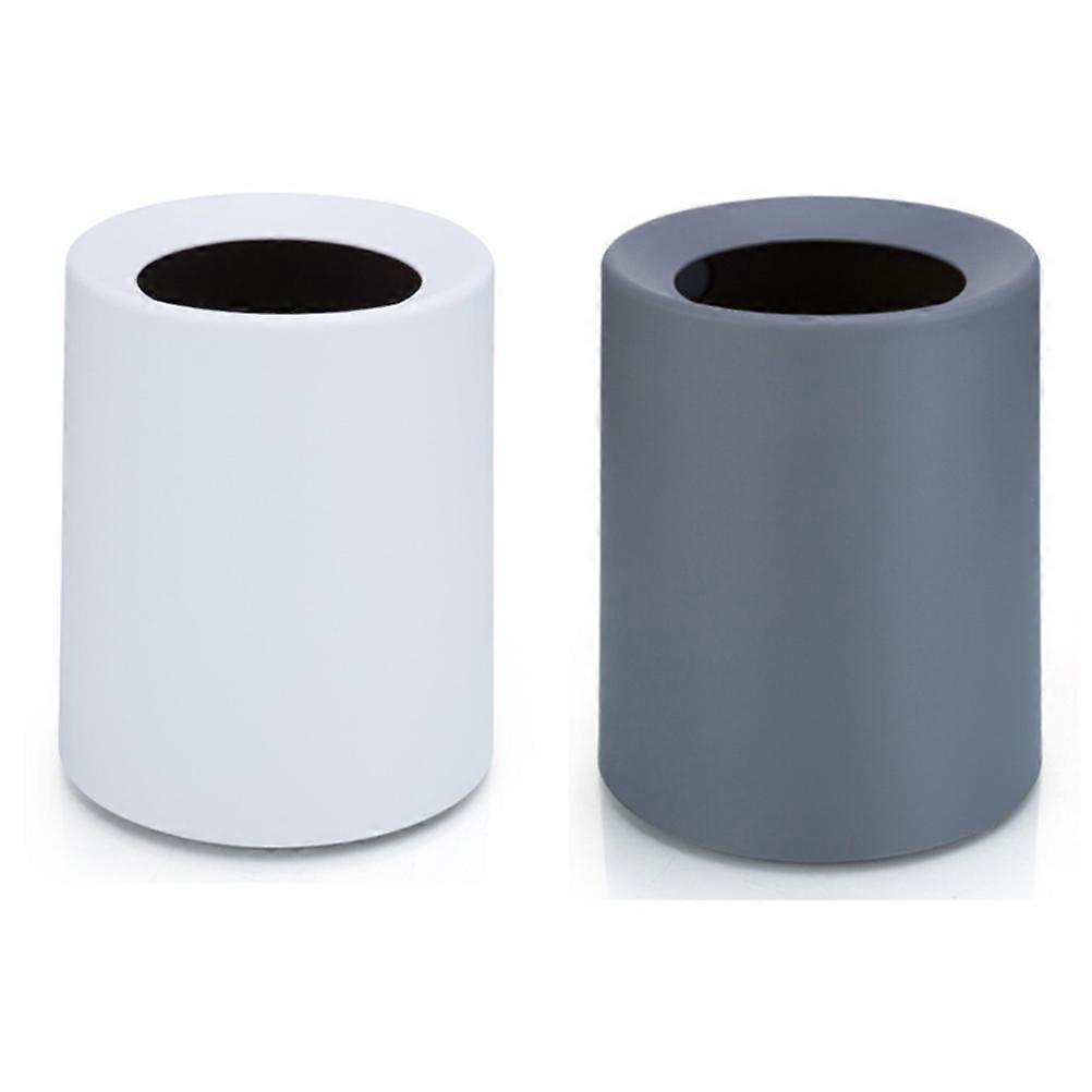 Kitchen Garbage Container Plastic Trash Can for Home 8L Grey Wastebasket