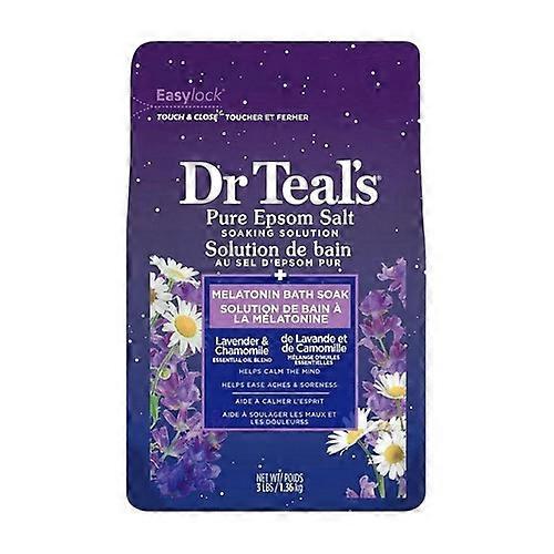 Dr Teal's Epsom Salt Magnesium Soak Sleep Blend With Melatonin Lavender And Chamomile, 3 Lbs