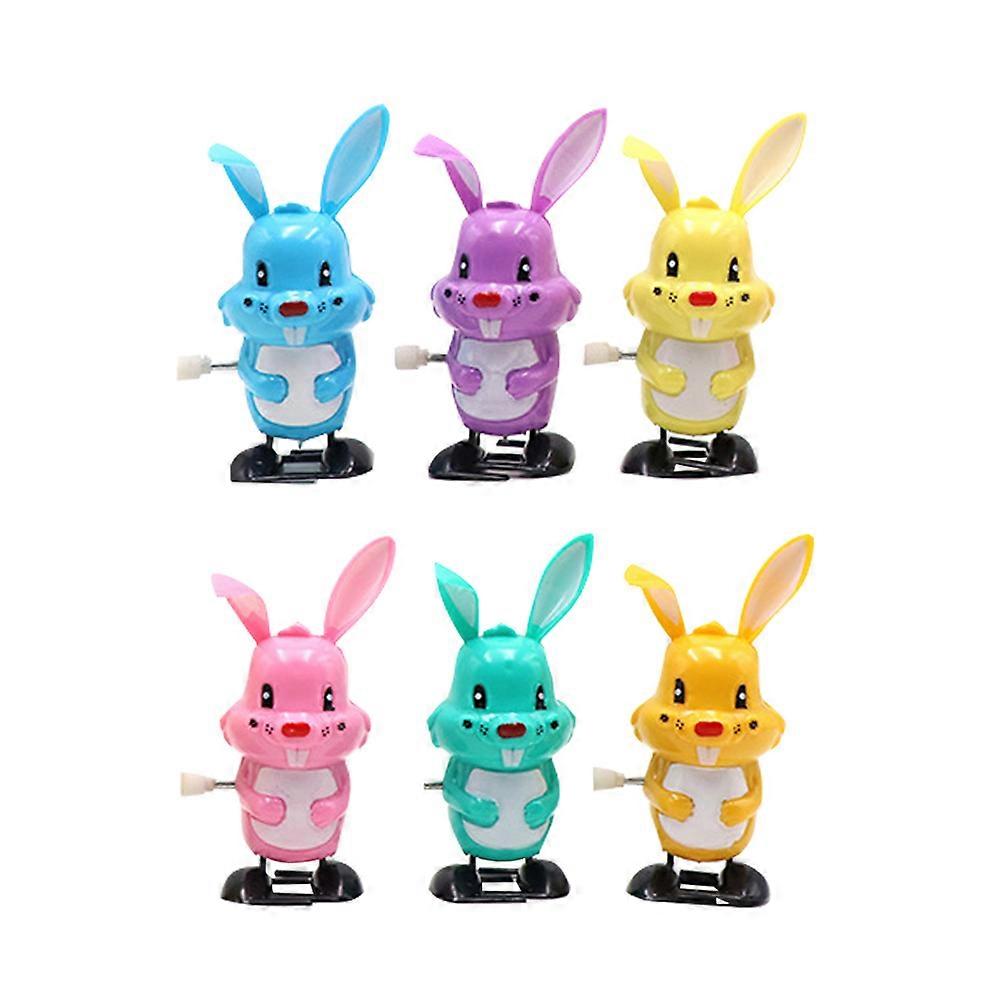 Toddler Toys Easter Rabbit Clockwork Toy for Toddlers 6Pcs Assorted Color