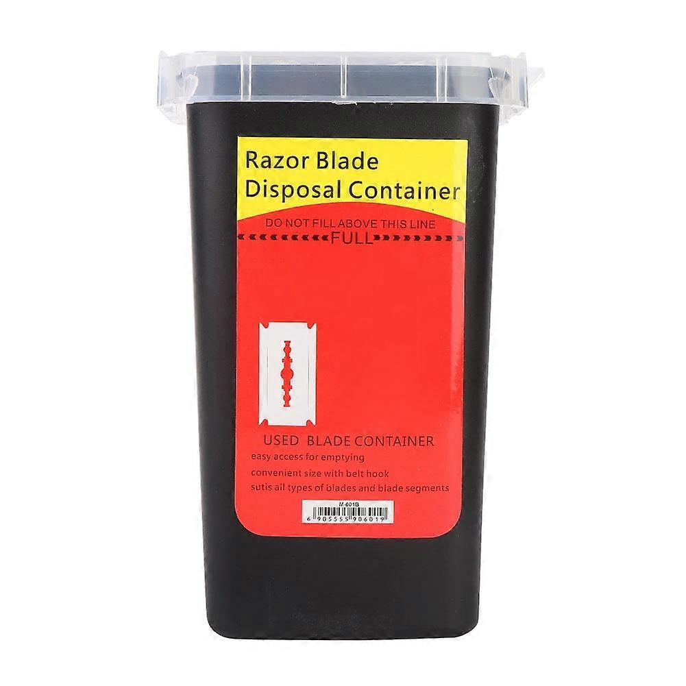 Fyearfly Disposal Container Waste Container Tattoo Blade Storage Box for Syringe Needles with Flip Lid for Medicinal Residue(Black)