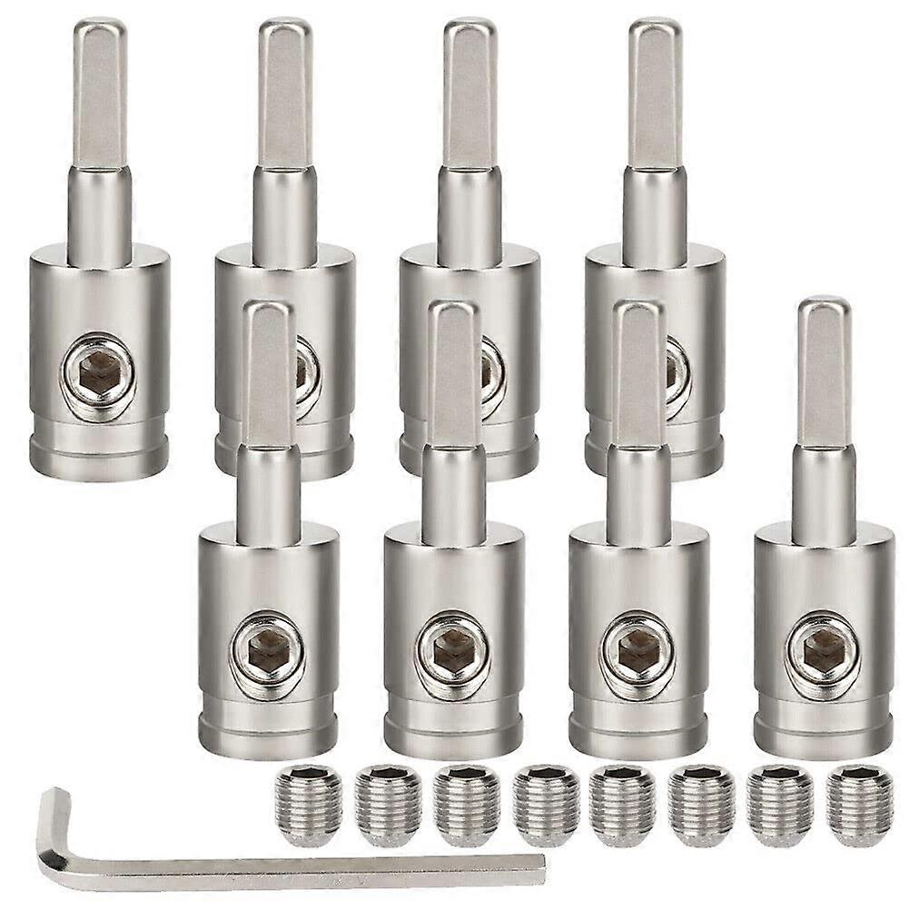 Car Audio Power Wire Reducer 4 Gauge to 8 Gauge Adapter Brass Nickel Plated Amplifier Connector 8PCS