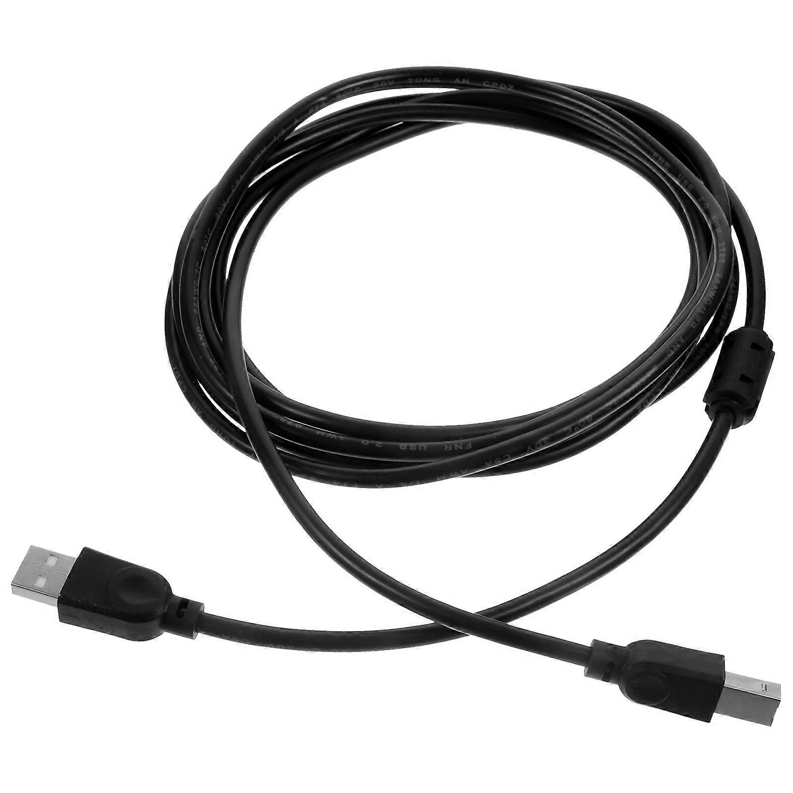 USB 2.0 Interface Printer Cable 3 Meters Black Connector For Office Home Widely Compatible 4Pcs