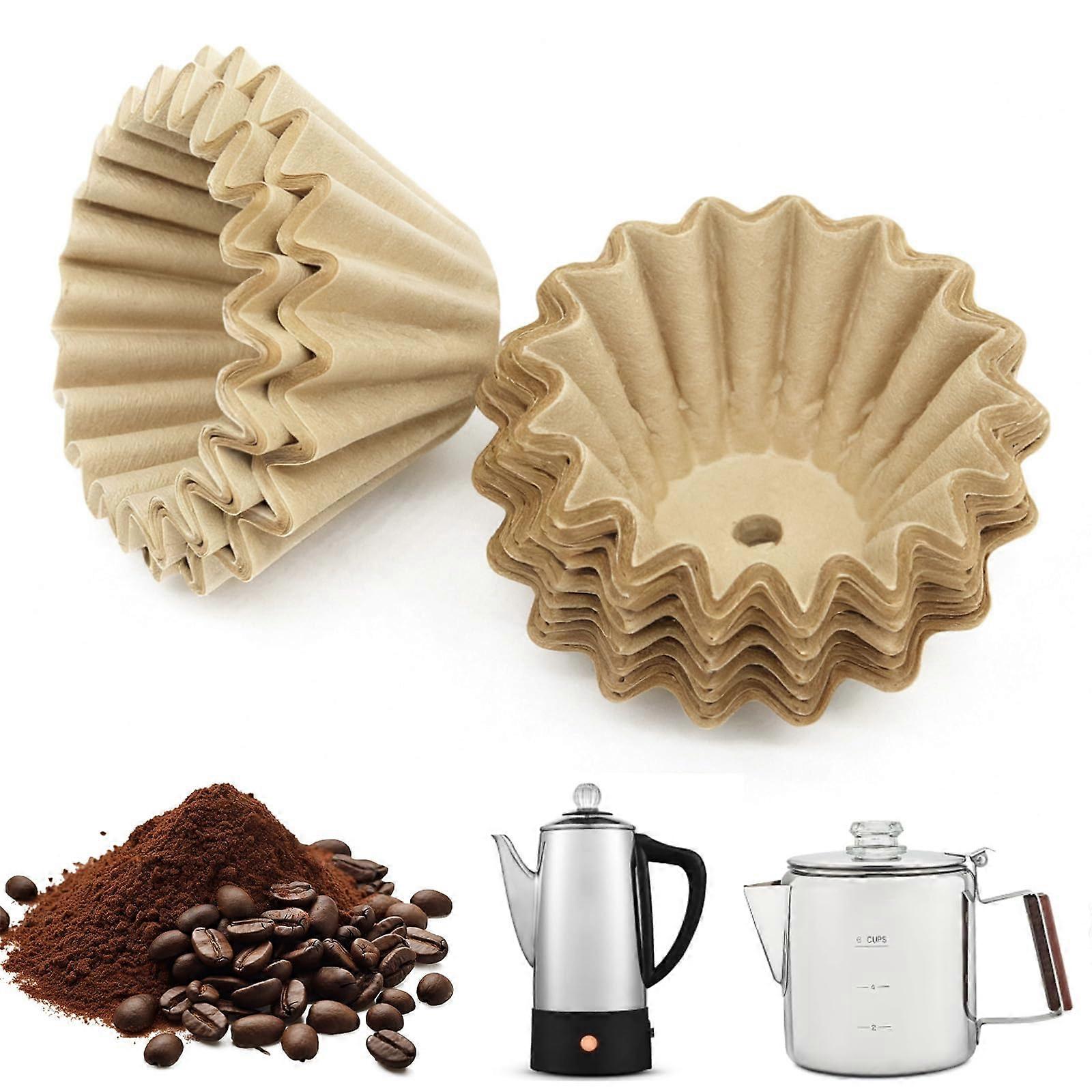 100 Pack Percolator Coffee Filters Wrap Around Design for Secure Fit and Effortless Cleanup