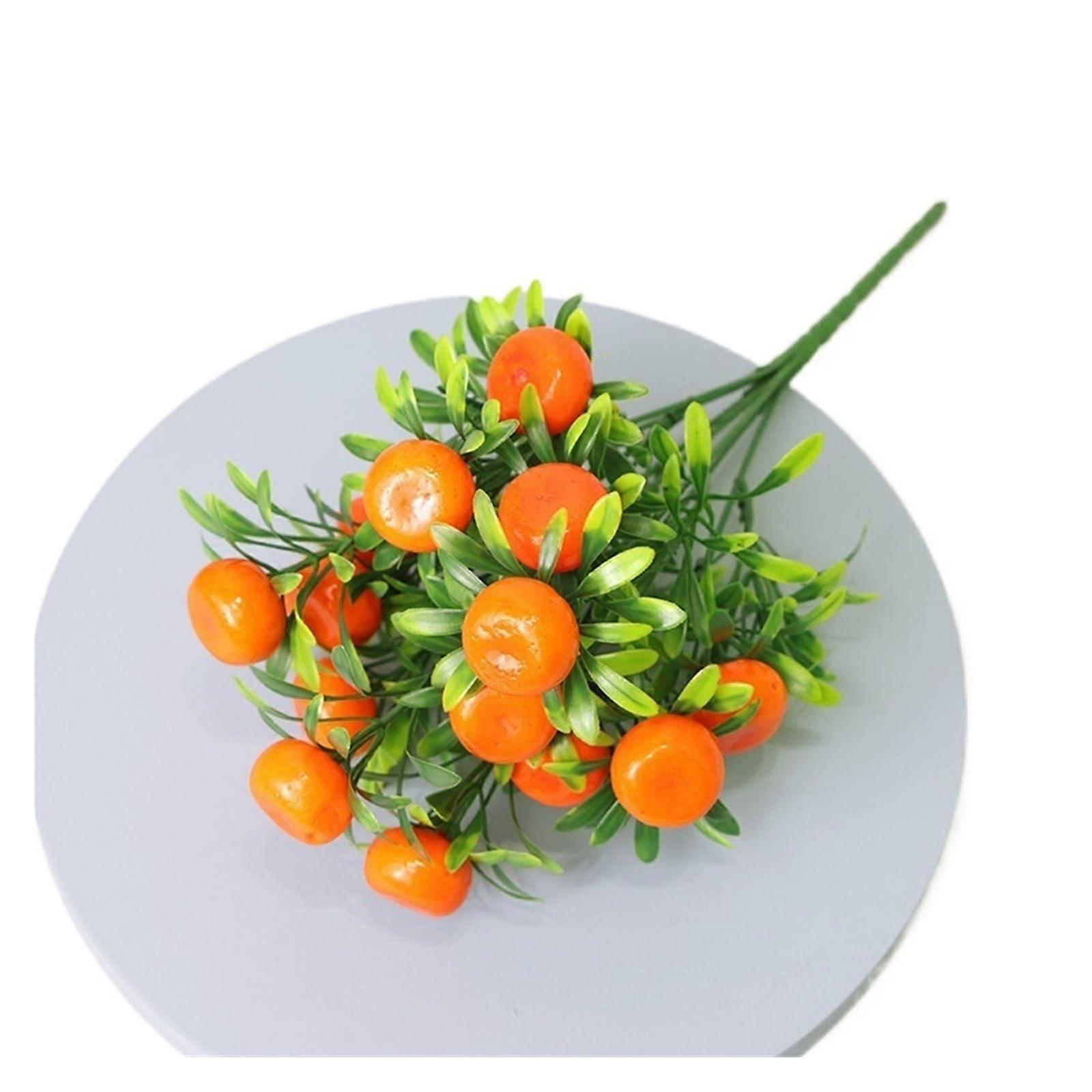 Artificial Lemon Branches with Realistic Design for Vase Arrangement and Kitchen Table Decor Orange