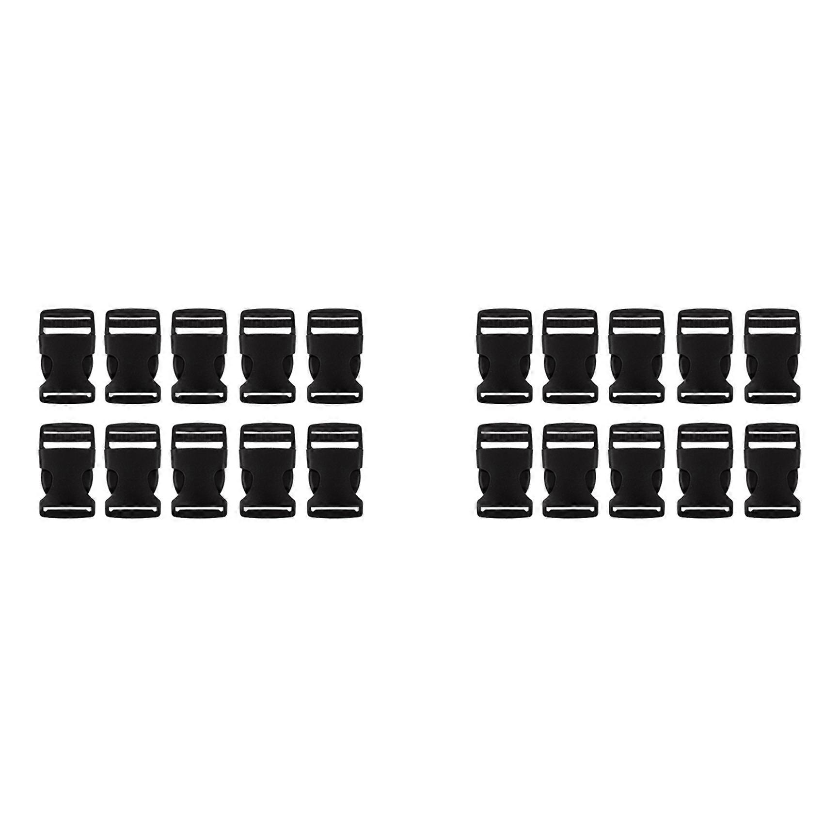 20 Pcs 1 inch 2.5CM Width Plastic Safety Quick Release Buckles Black