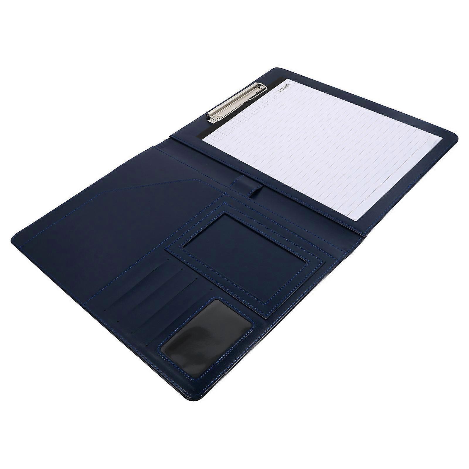 A4 Business Cards Folder PU for Storage 1Pcs Blue Document Case