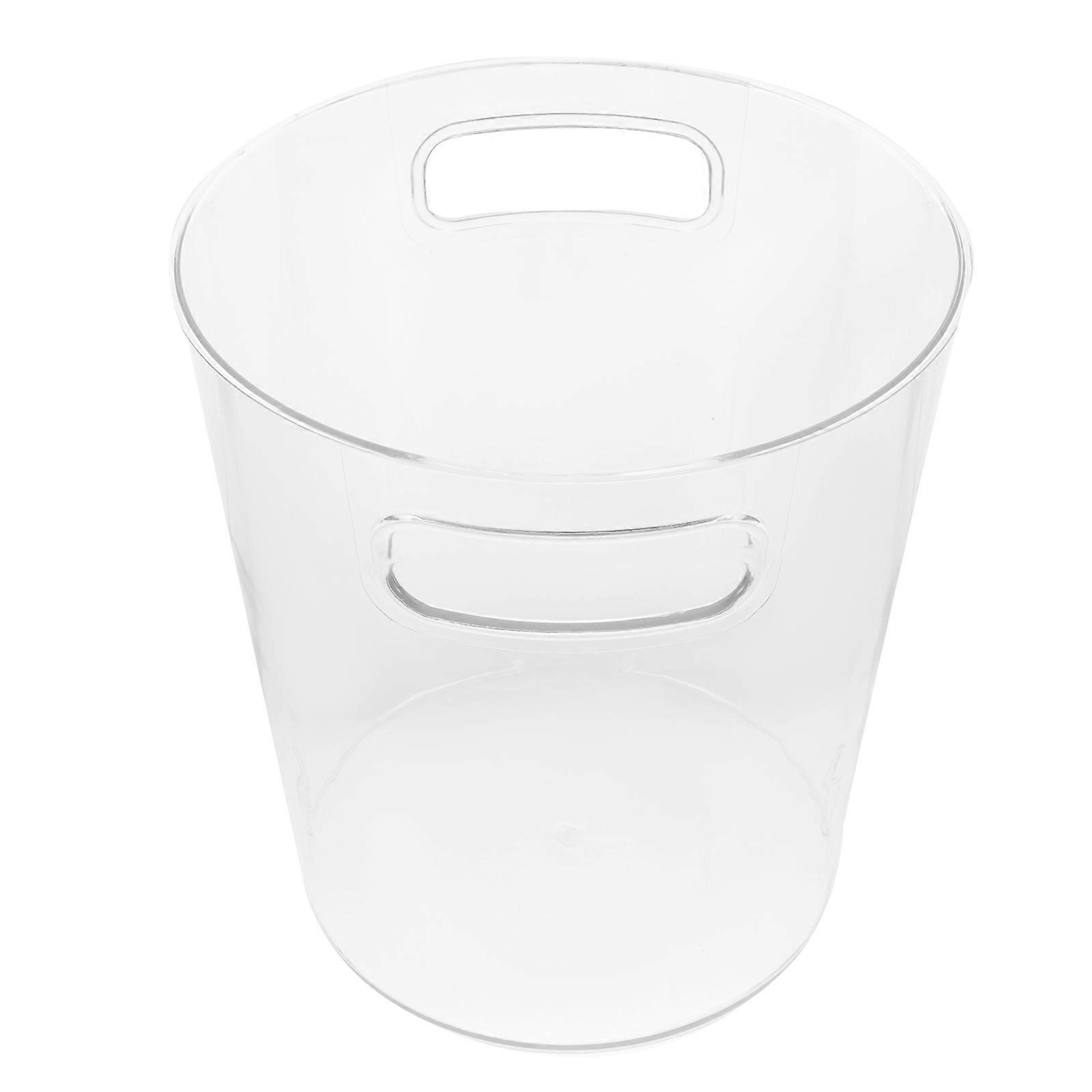 Transparent Acrylic Flower Bucket for Storage Use with Handle