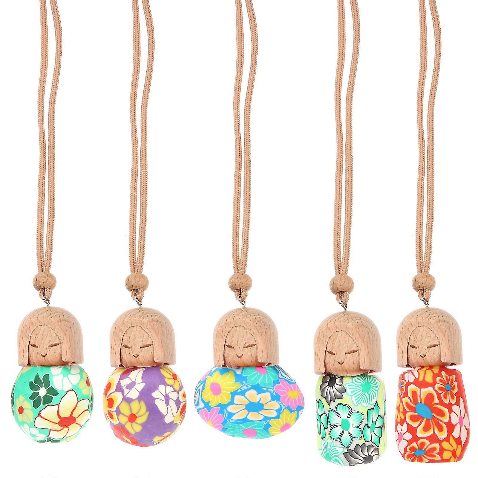 Car Scent Diffuser Kimono Doll Perfume Bottle for Storage 5Pcs Set