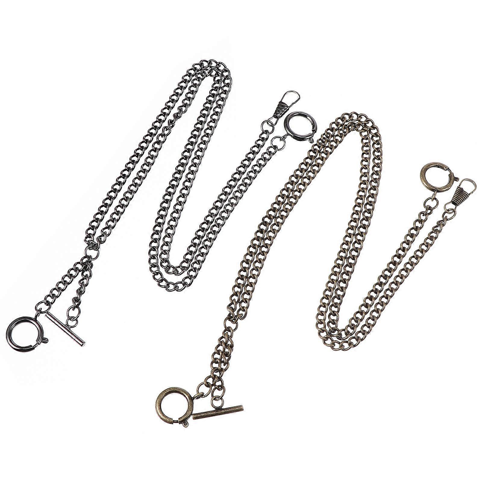 Decorative Metal O Ring Pocket Watch Chains for Hanging 2Pcs Practical Sets
