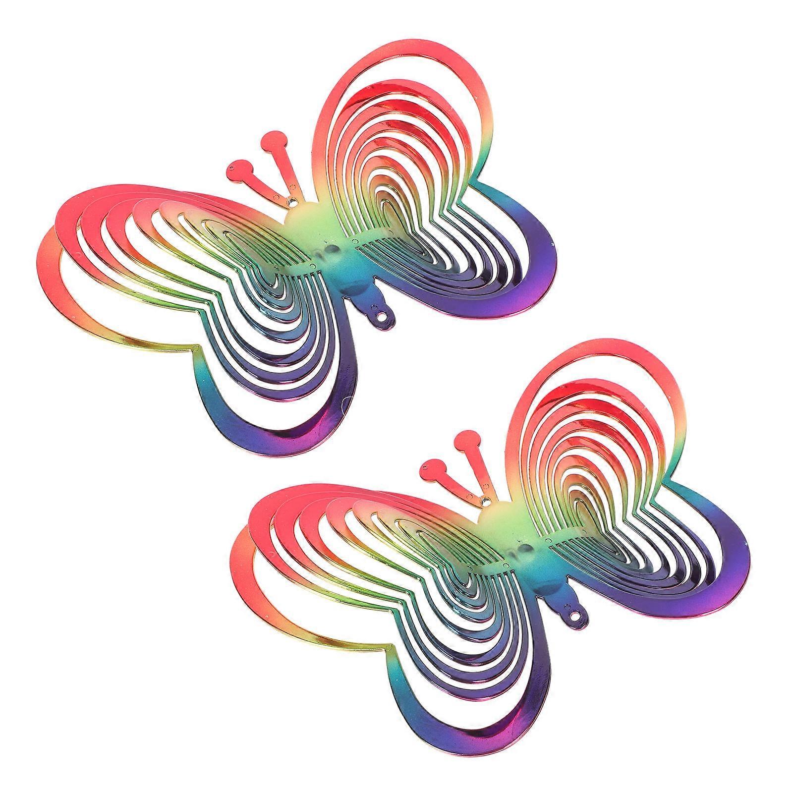 Garden Bird Butterfly-Shaped Windmill for Function 2Pcs Reflective Pinwheel