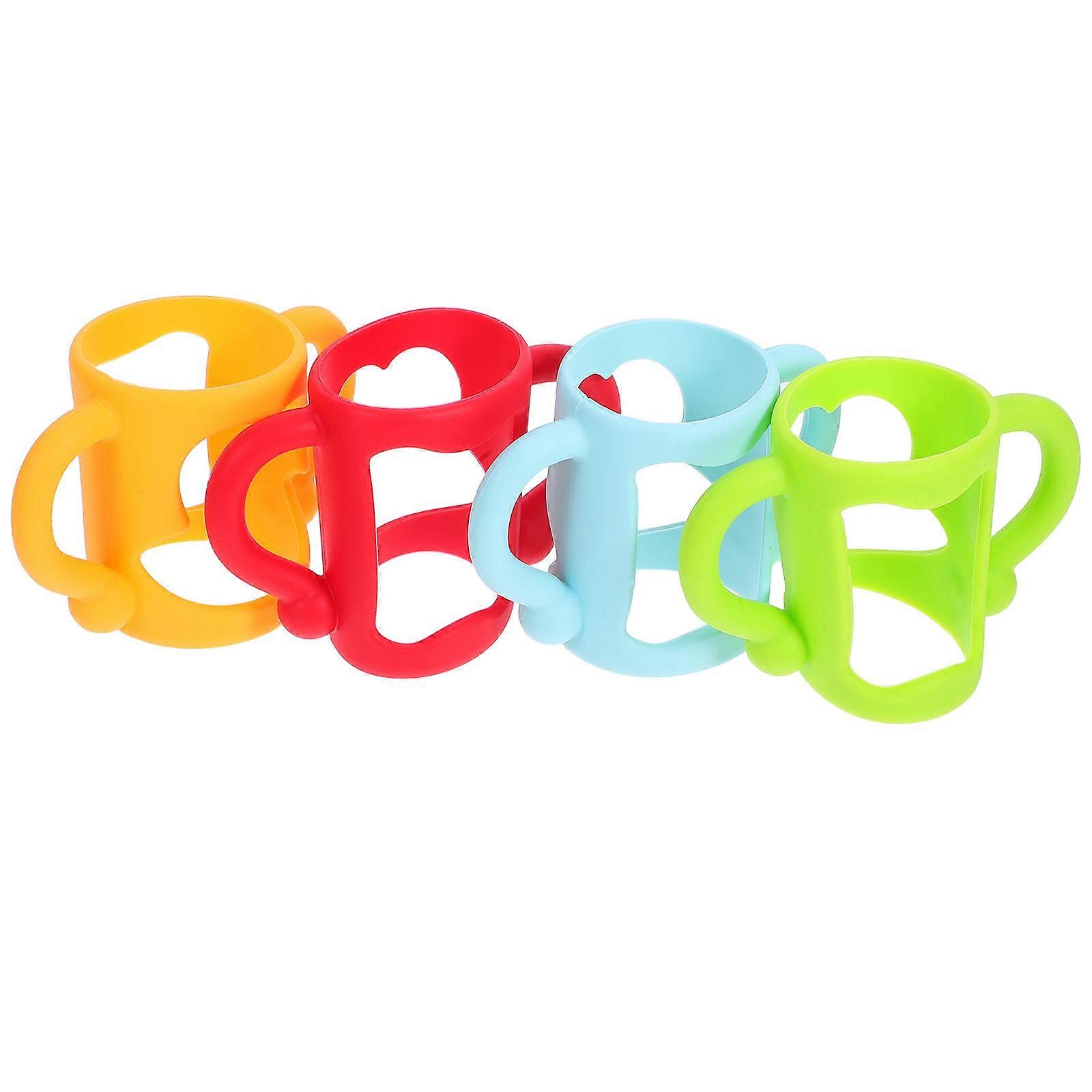 Silicone Baby Bottle Handles for Easy Grip with 4Pcs Assorted