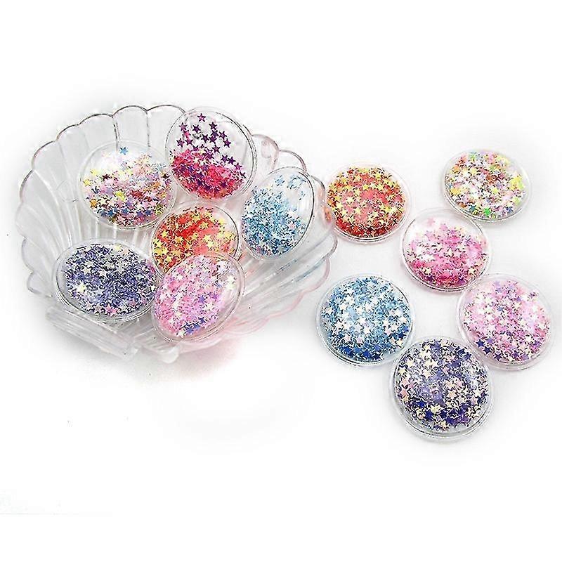 12pcs Mini Colorful Sparkling Star Sequins Bulk (Random Color) 25-26s