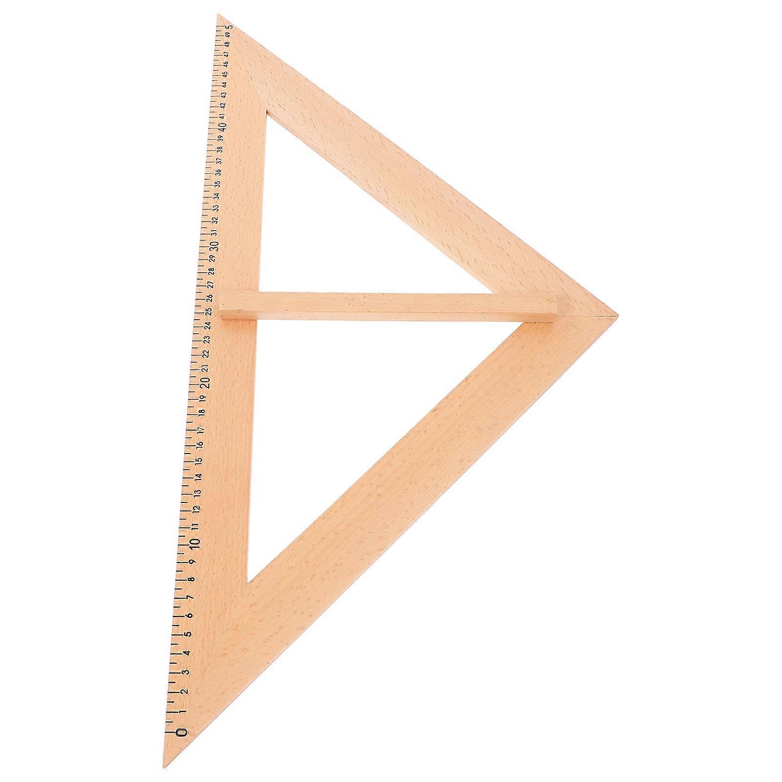 Light Brown Triangle Teaching Tool Wooden Measuring Ruler for Teaching
