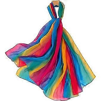 Regenbogenfarbene Chiffonschals für Damen, weiche Ganzjahres-Tücher