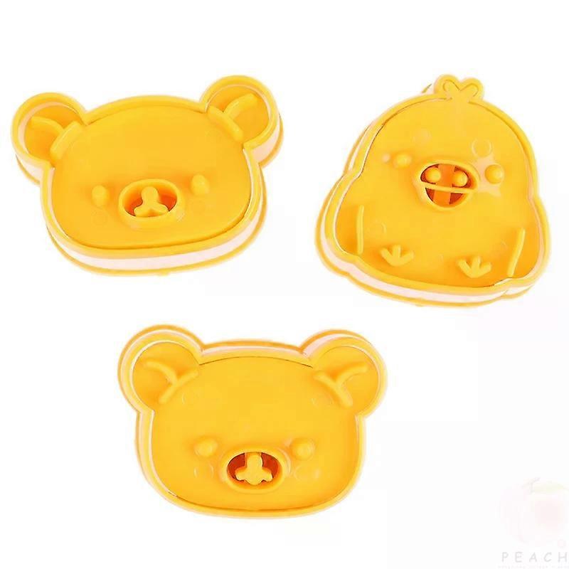 3Pcs/Set Cute Bear Sandwich Mold Bread Cake Biscuit Embossing Device Crust Cookie Cutter Baking Pastry Tools