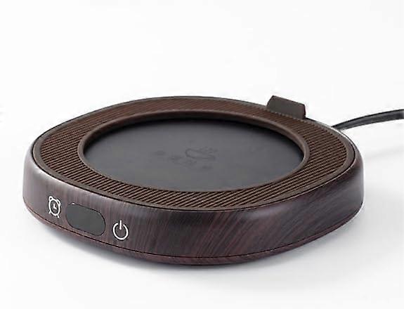 Coffee Cup Warmer with Precise Temperature Control, WideArea Heating, WoodGrain Coaster