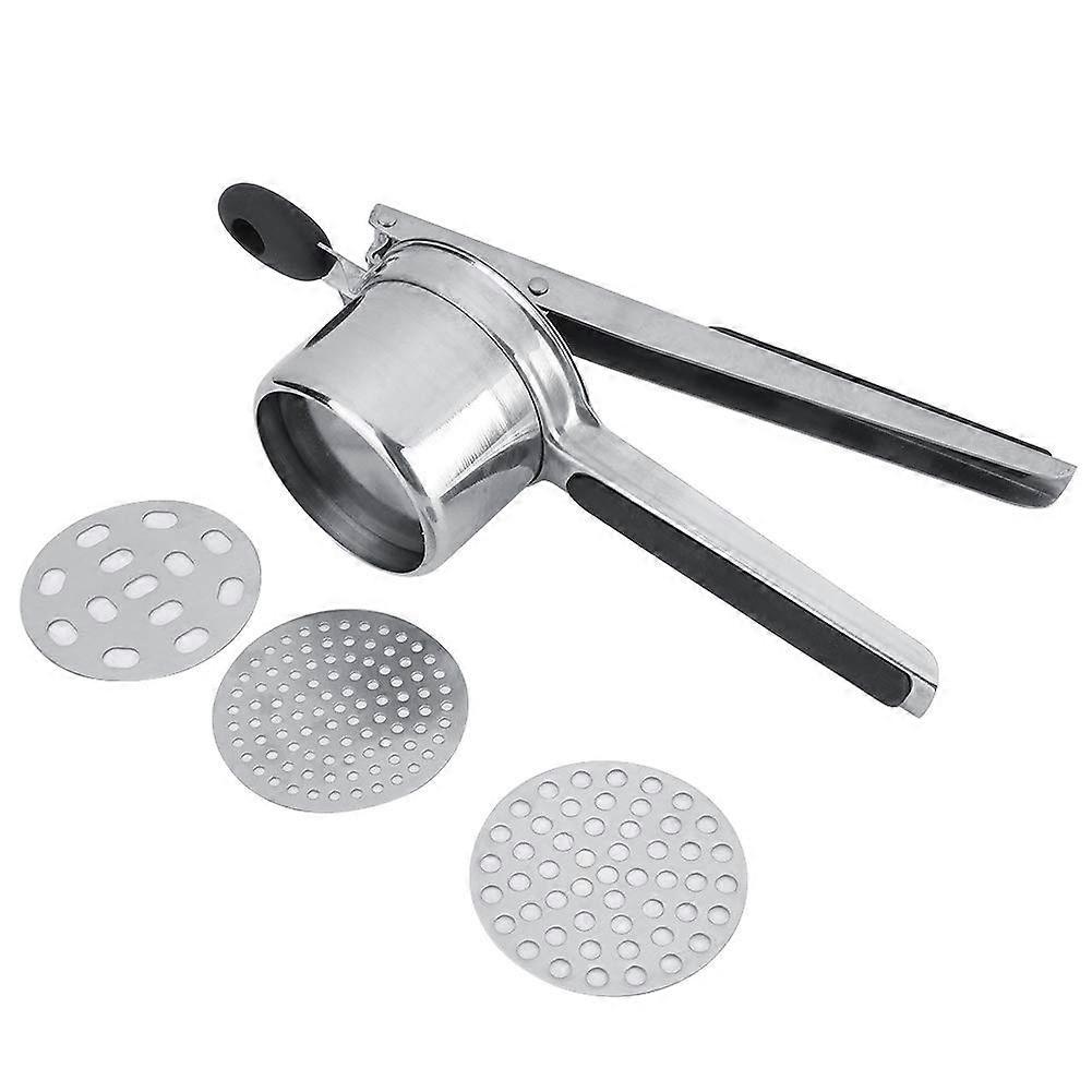 Stainless Steel Detachable Potato Ricer with Ergonomic Handle and Replaceable Mesh Discs