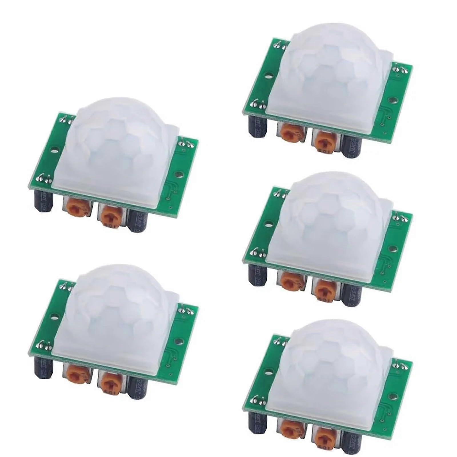 5pcs HCSR501 PIR Motion Sensor Module with Adjustable Infrared Detection and Wide Range