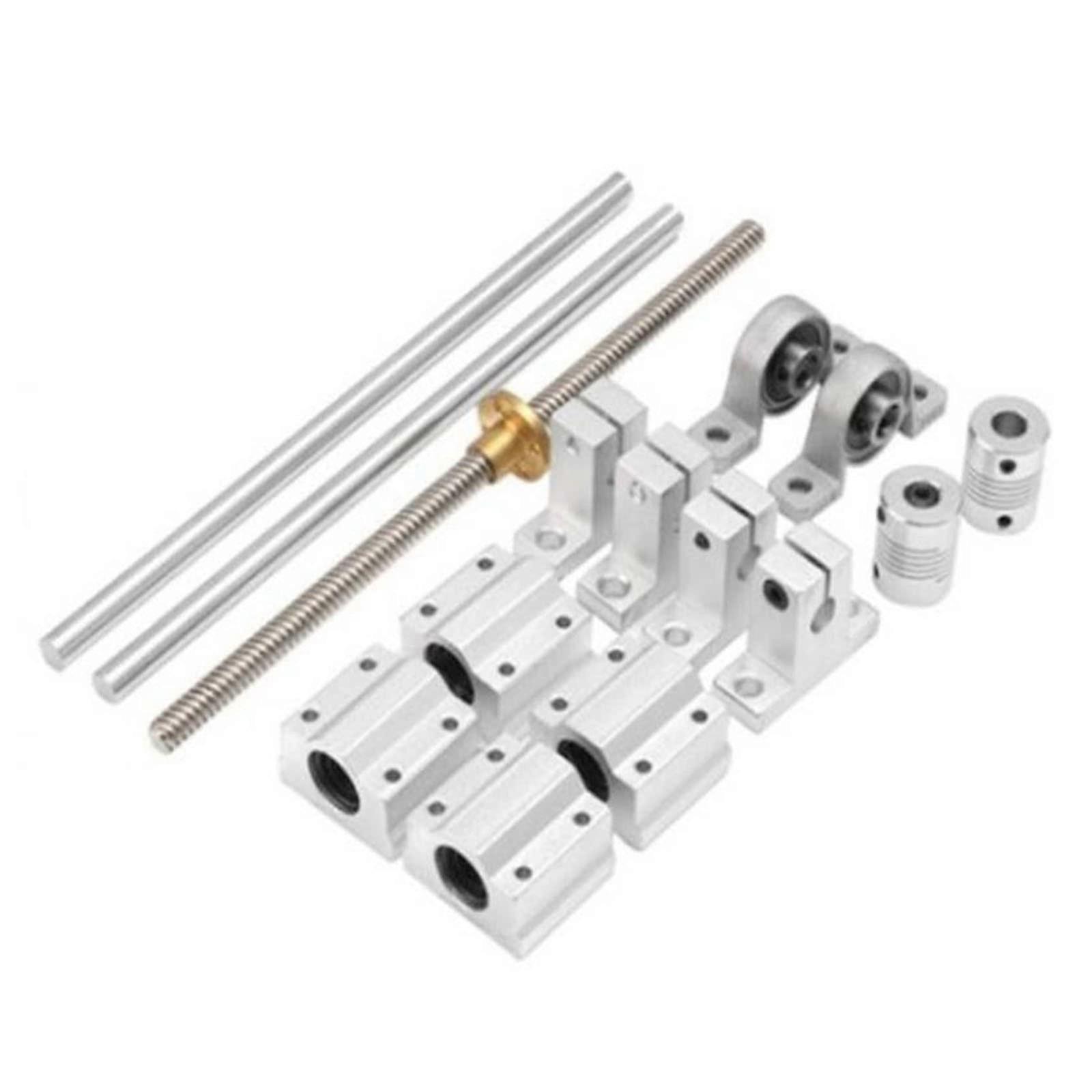 T8 Lead Screw Kit 400mm with Brass Nut and Bracket for CNC 3D Printer Smooth Linear Motion