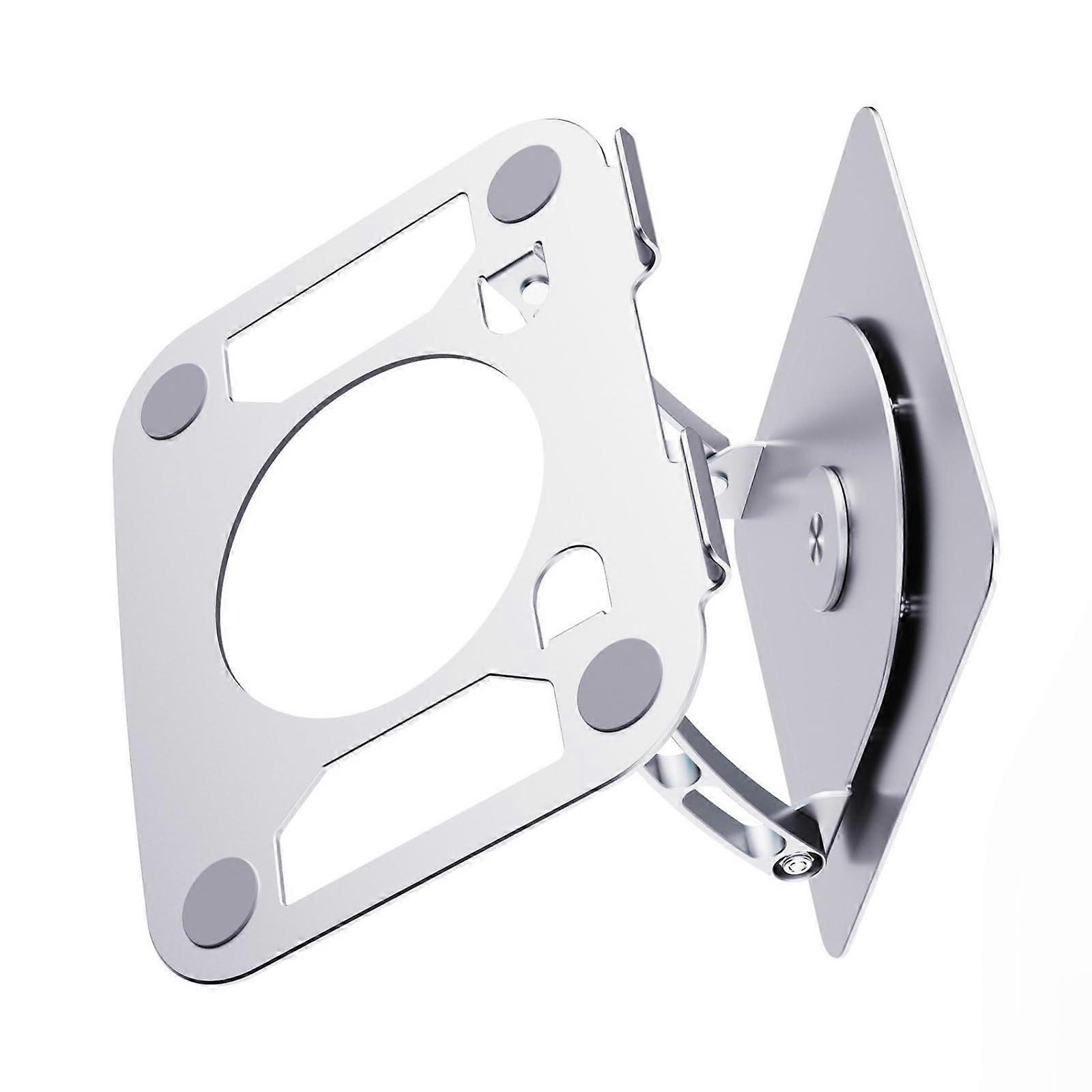 Adjustable Laptop Stand with 360° Rotating Base, Height & Angle Adjustment, Metal Frame, Silver