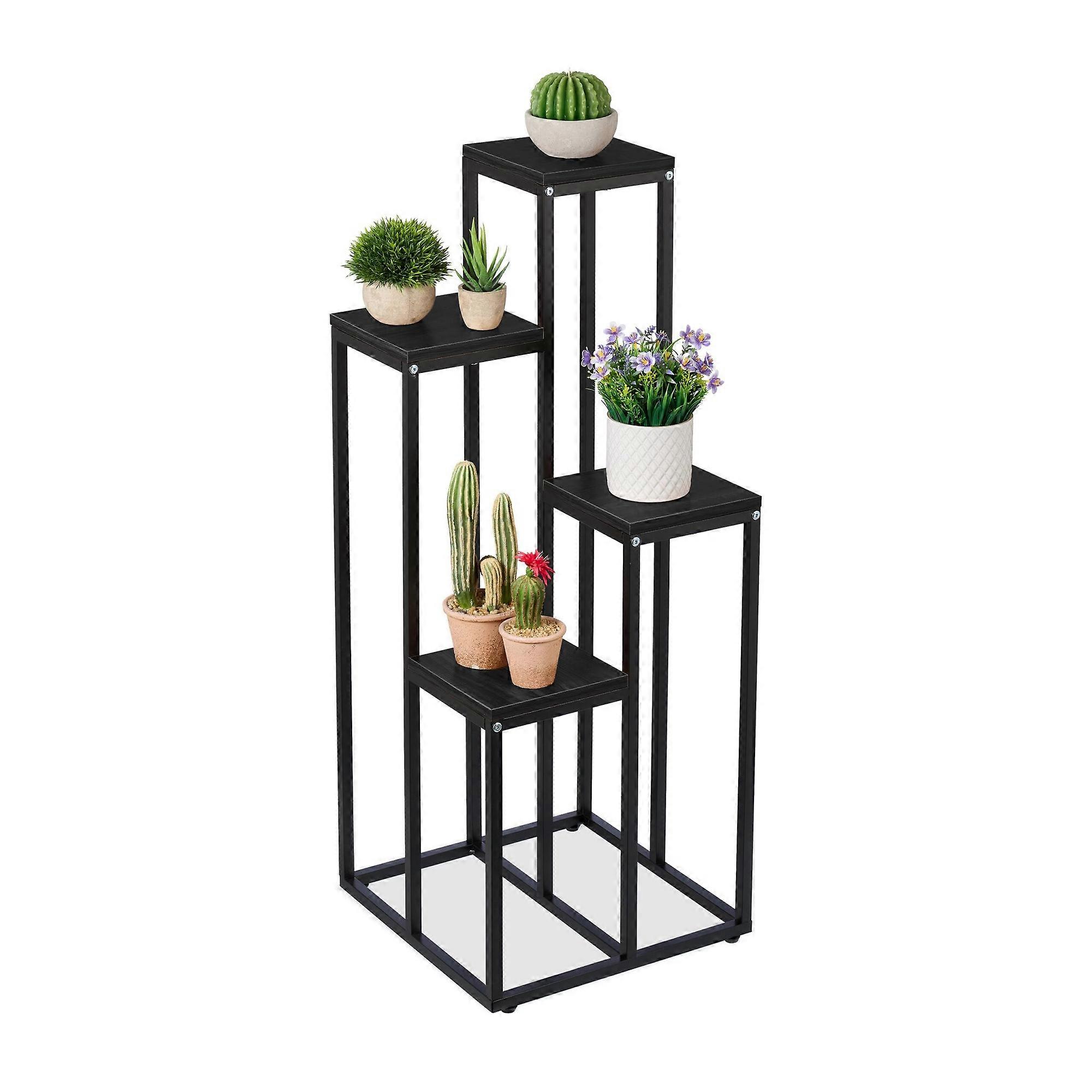 Blomstrappa svart i 4 plan