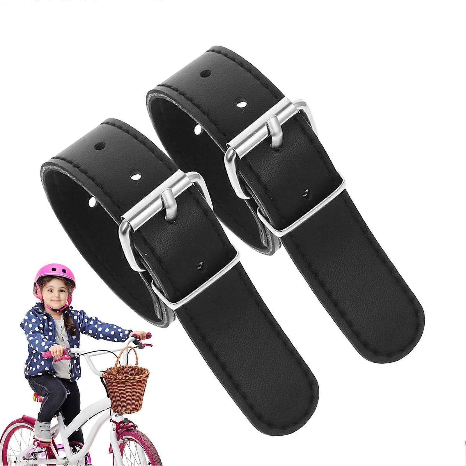Bicycle Basket Straps Adjustable Leather for Secure Attachment and Quick Buckle Assembly Black