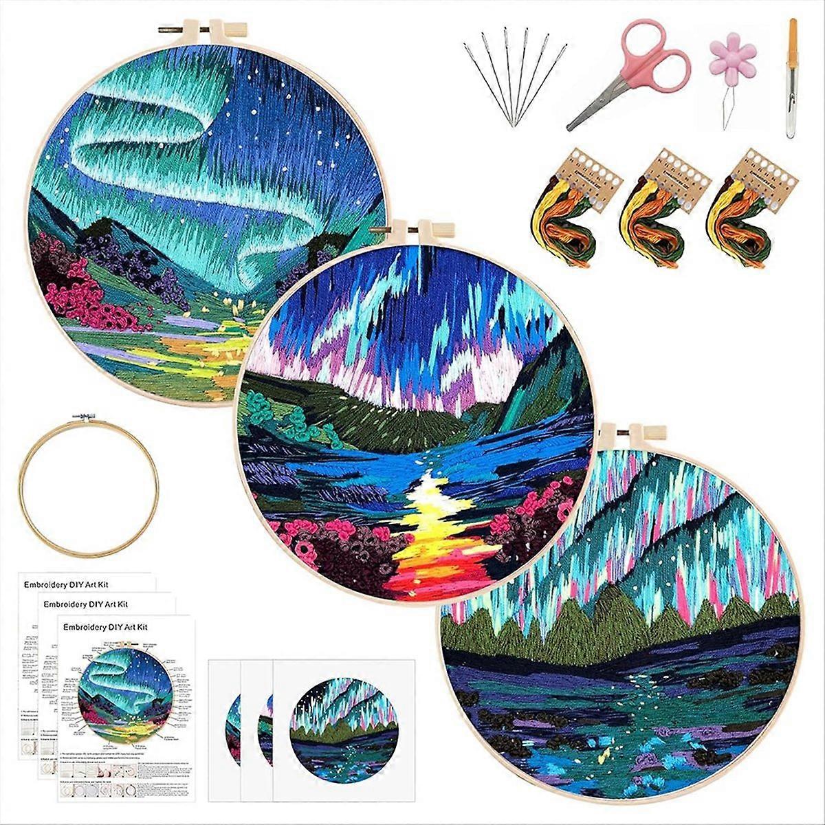 3 Pack Embroidery Kit, - Embroidery- Practice Kit