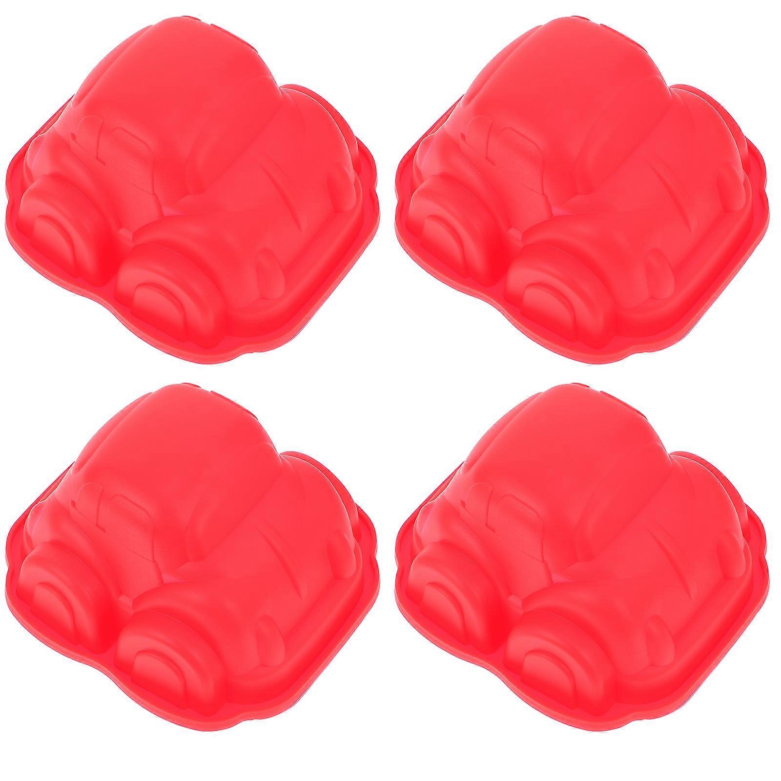 Car Model Silicone Cake Mould Baking Mold for Creative Cake Making 4Pcs