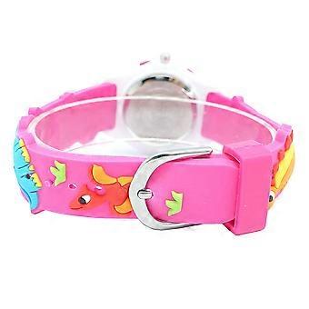 Cute Cartoon Dinosaur Watch For Kids Girls Boys Precise Movement Adjustable Strap Pink 1Pcs