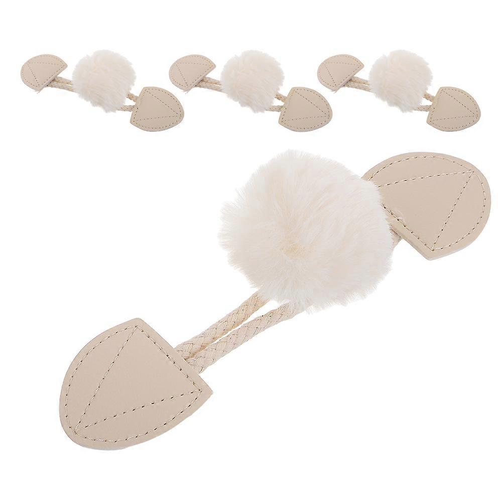 Beige Coat Buttons Replacement Sew-on Toggle Button 4Pcs for Coats