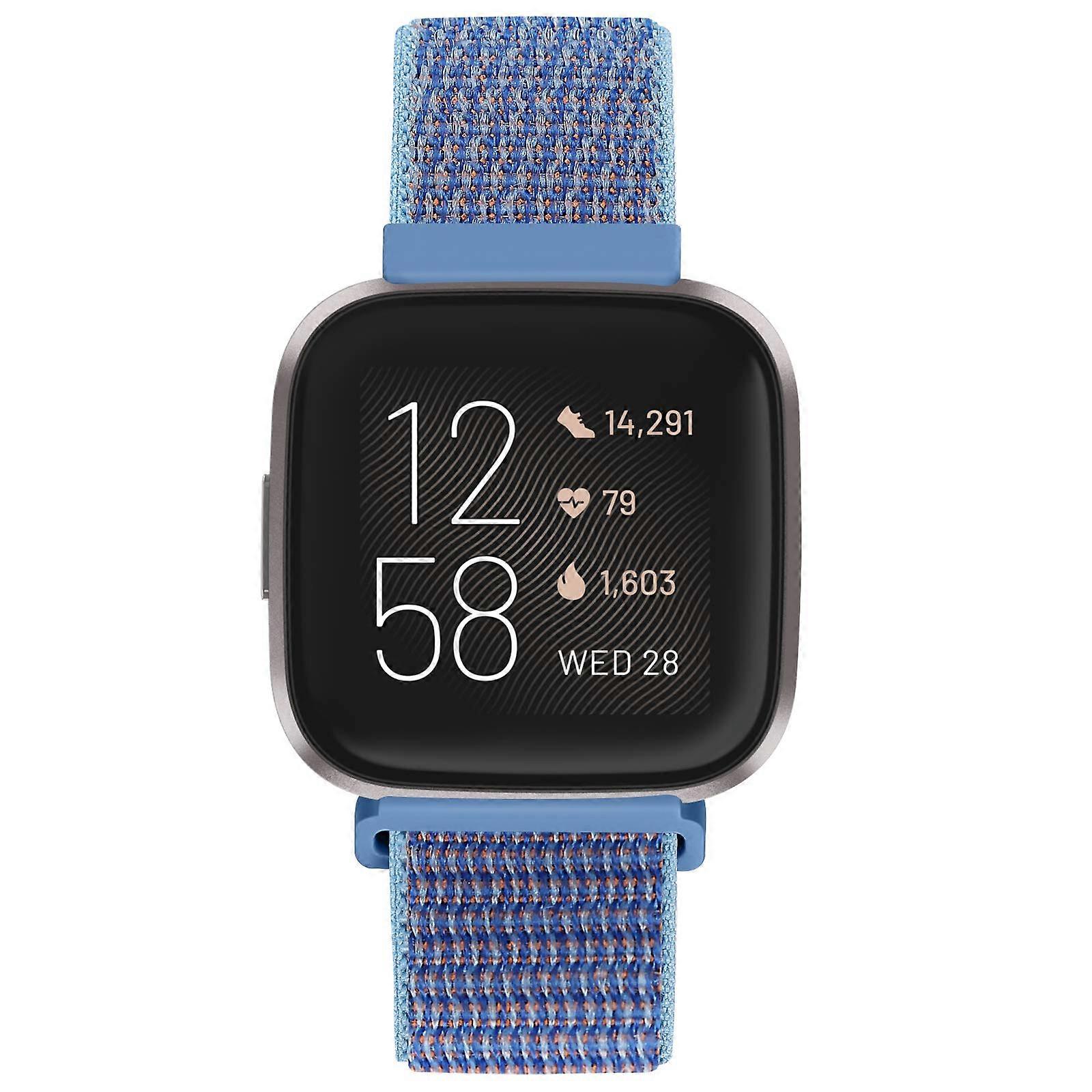 Breathable Woven Nylon Quick Release Strap for Fitbit Versa 2 Lite SE Azure