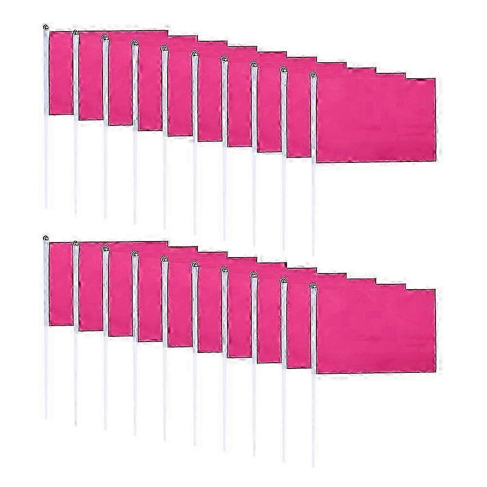 100 Pcs Solid Color Mini Handheld Flags for Party Celebration Red