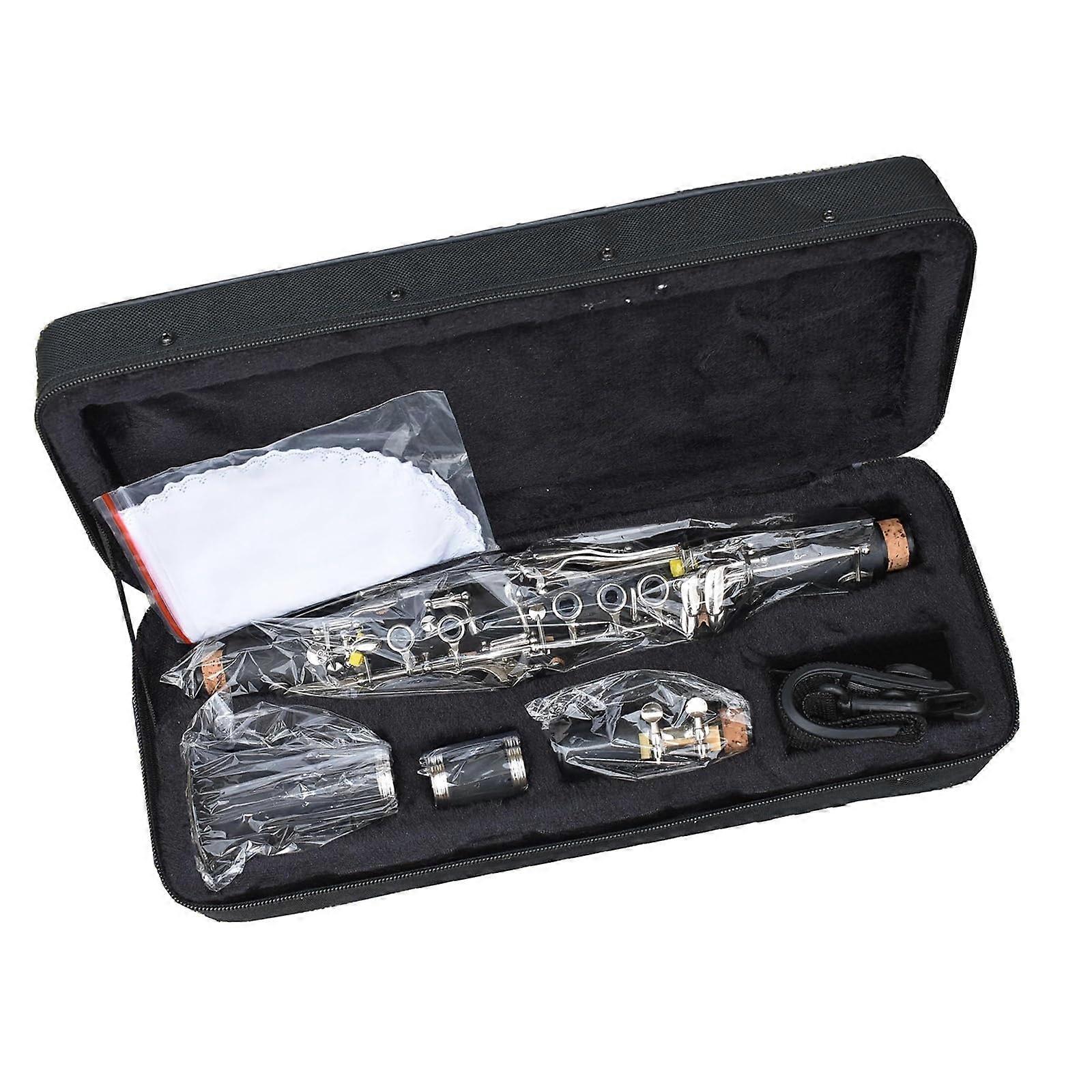 Professional E Flat Bakelite Clarinet with CopperNickel Keys, Case and Complete Accessory Kit