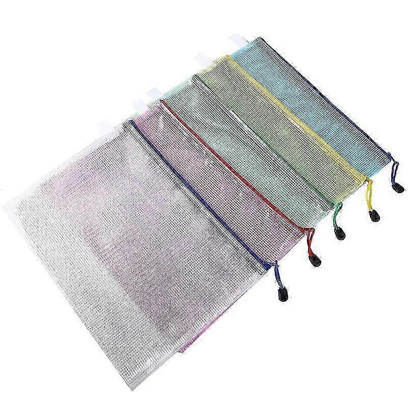 5pcs Plastic Pockets A4 Folder Document Ziplock Bags A4 Zip Bag
